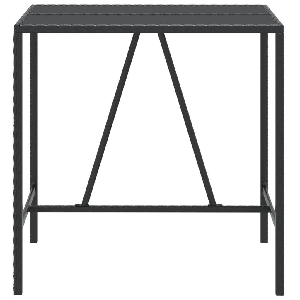vidaXL Gartentisch Bartisch mit Glasplatte Schwarz günstig online kaufen