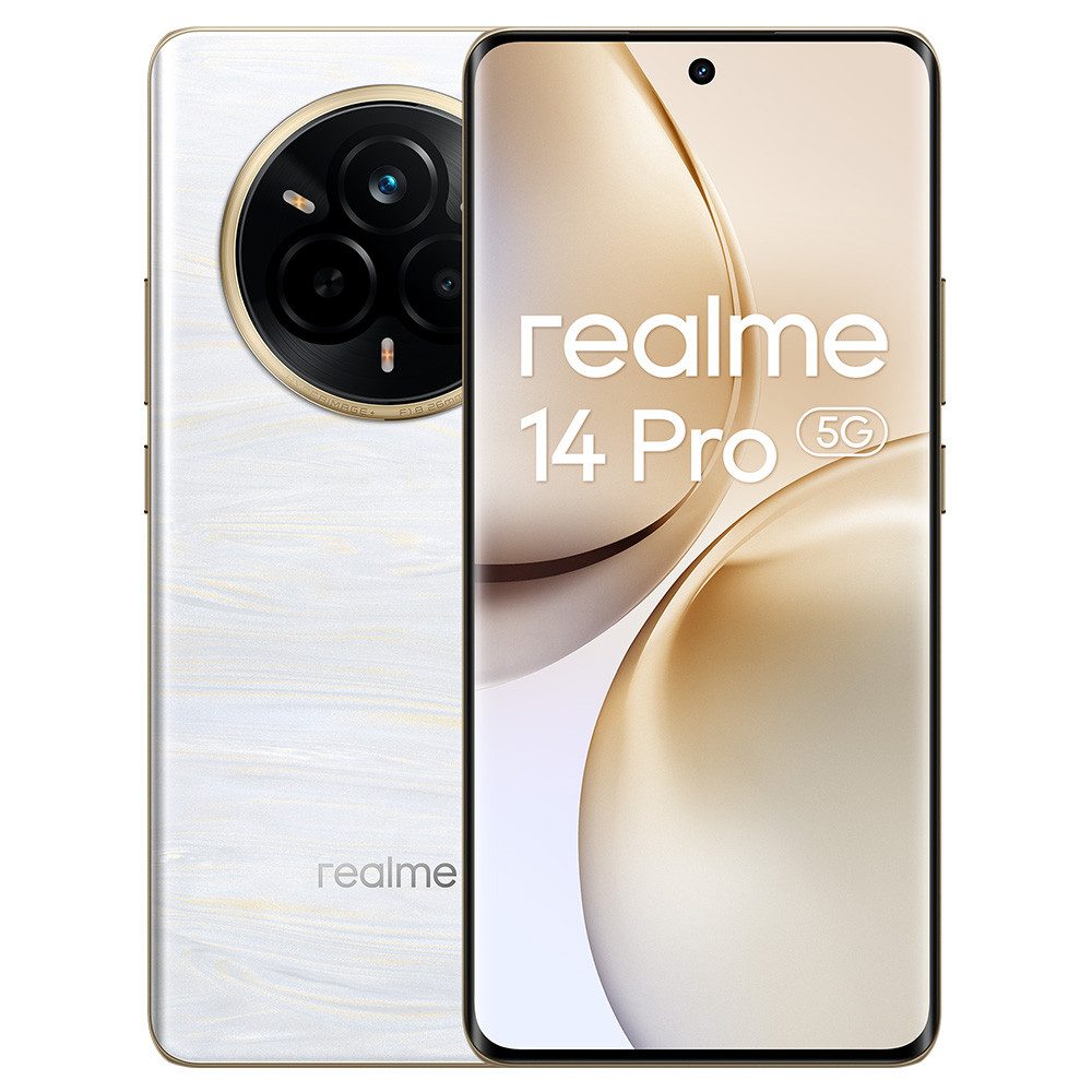 Realme 14 Pro 5G Smartphone (17,2 cm, 50 MP Kamera, 8GB RAM 256GB ROM, 16 MP Frontkamera, 6,77 Zoll gekrümmtes Display)