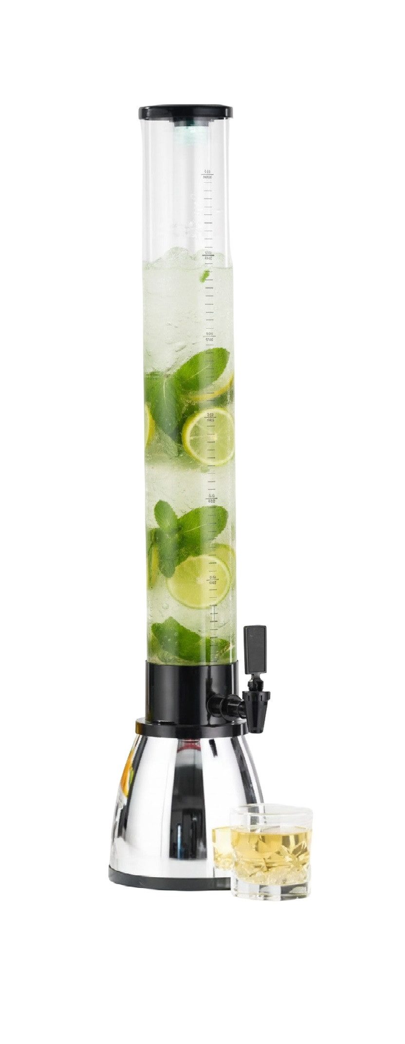 Cheffinger Getränkespender XXL Getränkespender + Eiswürfelrohr Bier Wasser Saft Cocktail Party