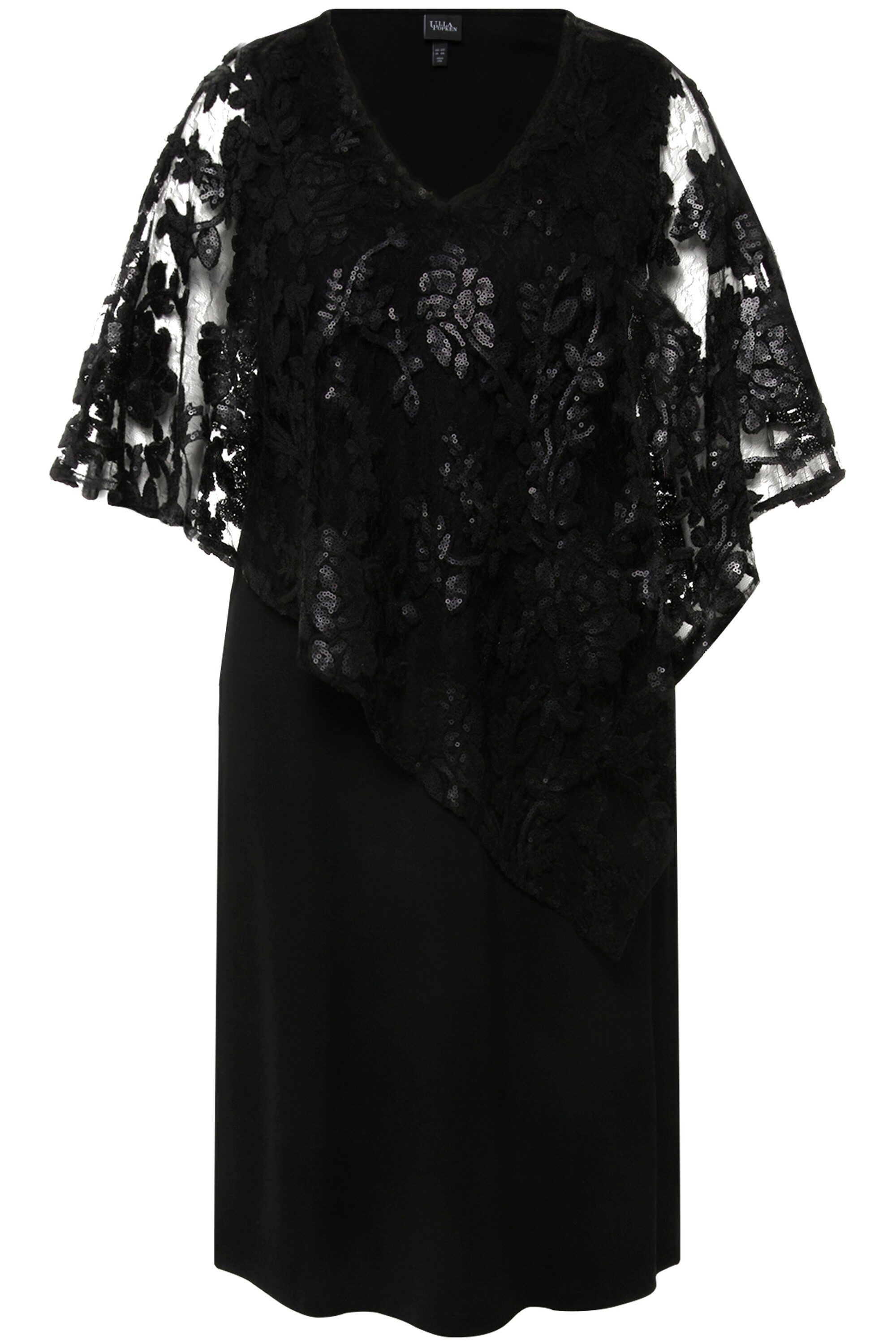 Ulla Popken Abendkleid Kleid Überwurf Pailletten günstig online kaufen