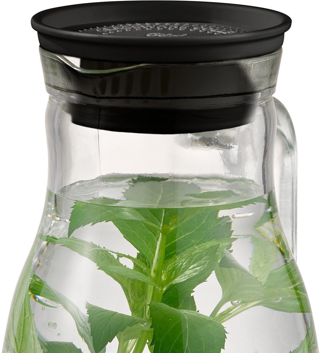 APS Karaffe OLD FASHIONED, aus Glas, mit Auffangsieb und Deckel, 1,8 Liter