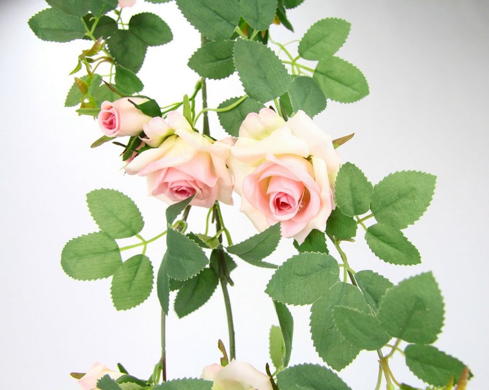 Kunstblume Rosenranke, I.GE.A., Höhe 125 cm, Künstlich Rosengirlande  Kunstblumen hängend Hochzeit Weihnachten