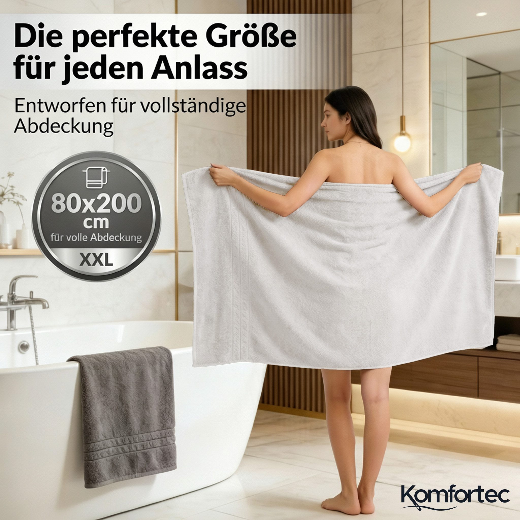 Komfortec Saunatuch Frotte aus 100% Baumwolle, Frottee (Packung, 2-St), 80x günstig online kaufen