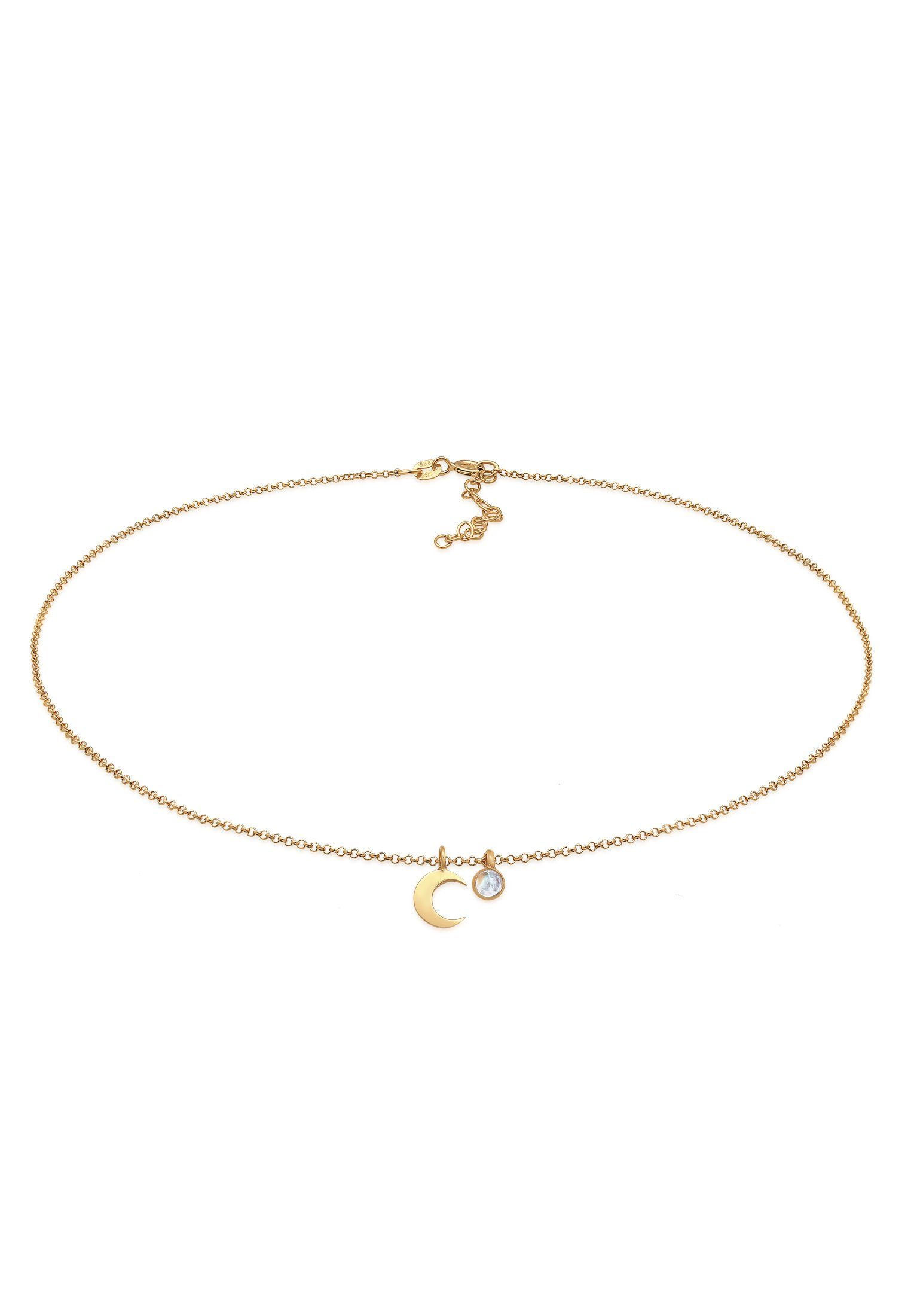 Choker Choker Halbmond Astro Mondstein 925 Silber