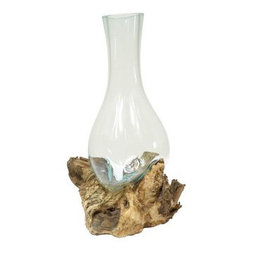 Oriental Galerie Dekofigur Wurzelholz Glas Vase Groß Nr.1 (1 St), traditionelle Herstellung in Handarbeit im Ursprungsland