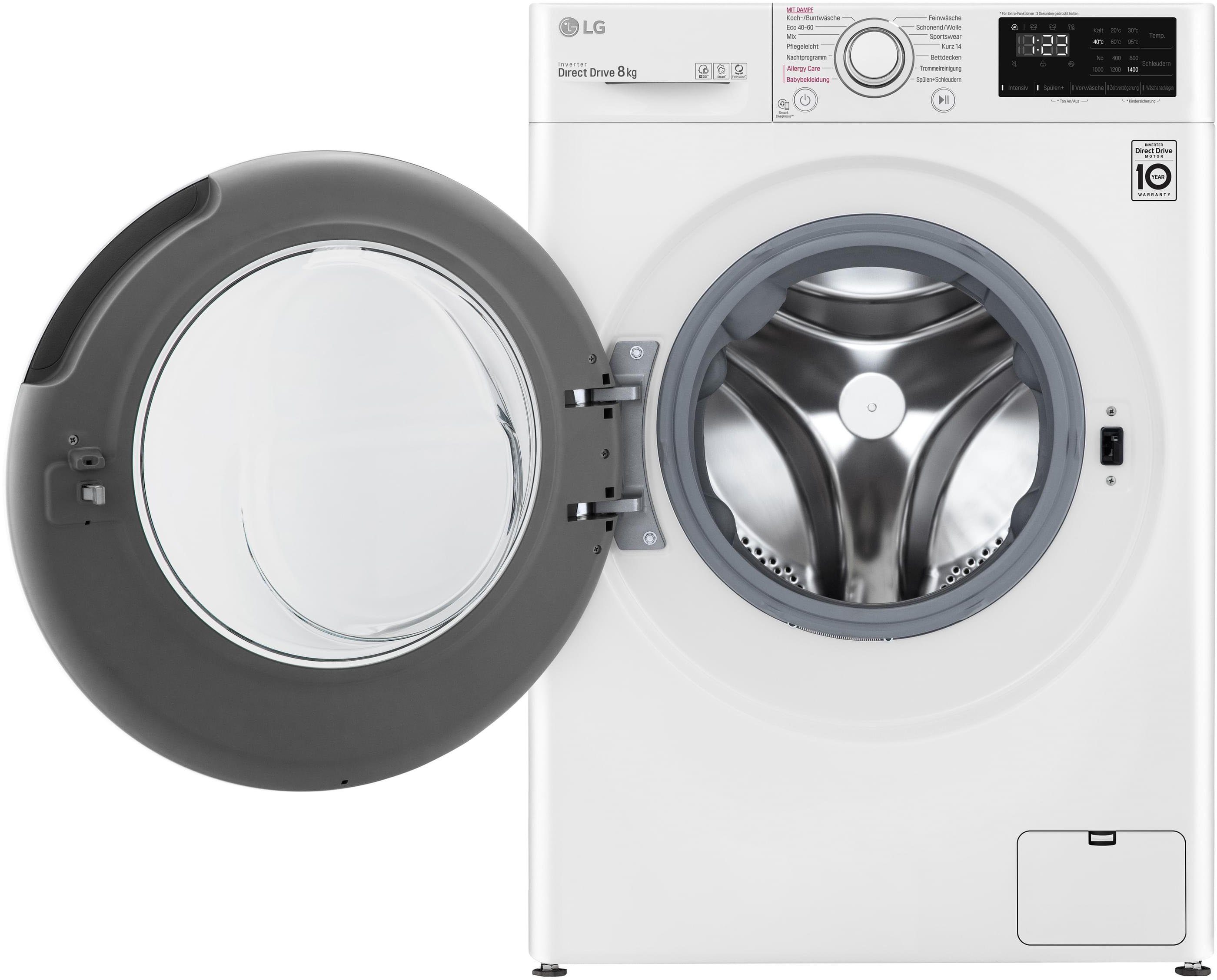 LG Waschmaschine U/min F4WV40X5, kg, 10,5 1400