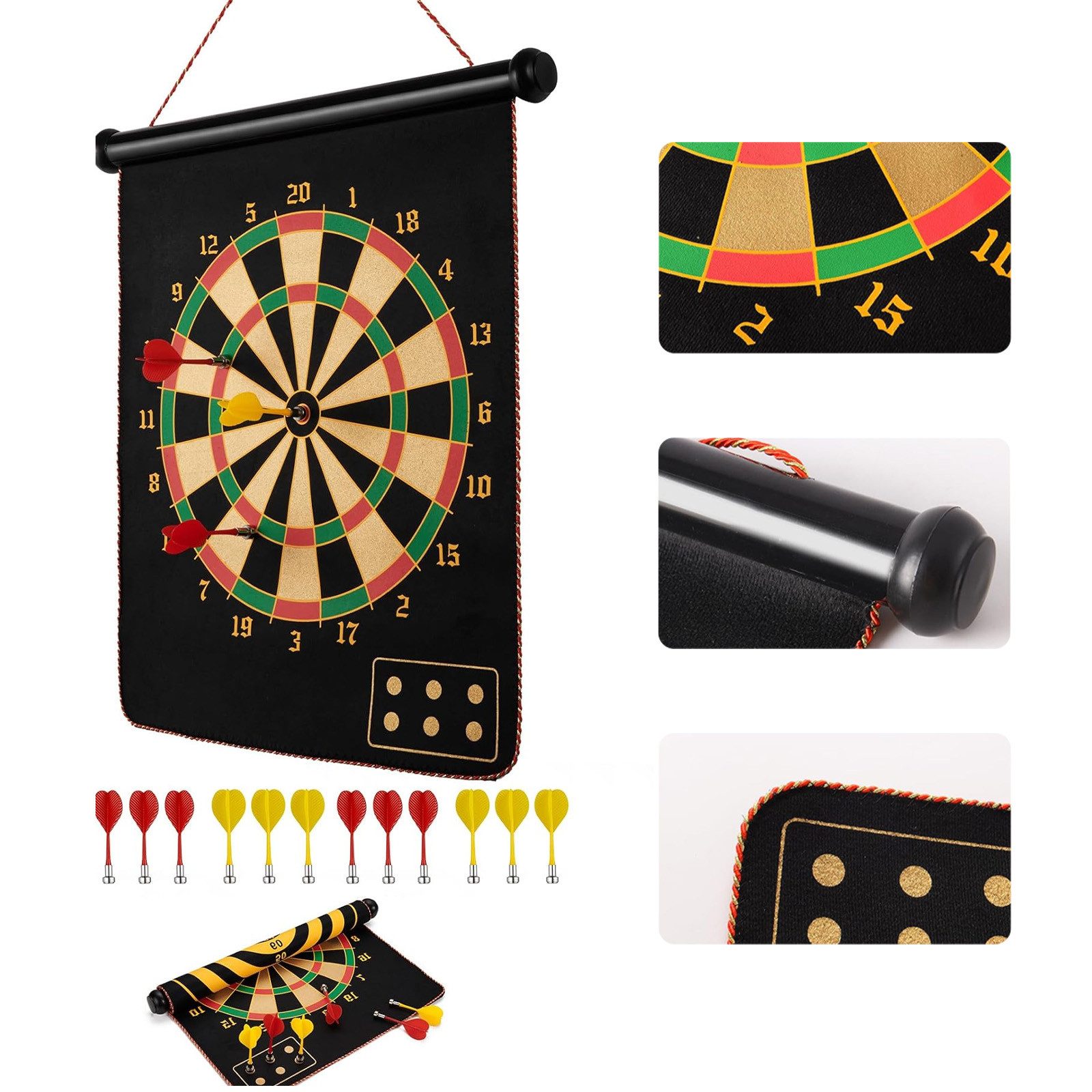 Dartscheibe 12 Pfeilen Set Magnet Dartboard doppelseitiges Dartspiel