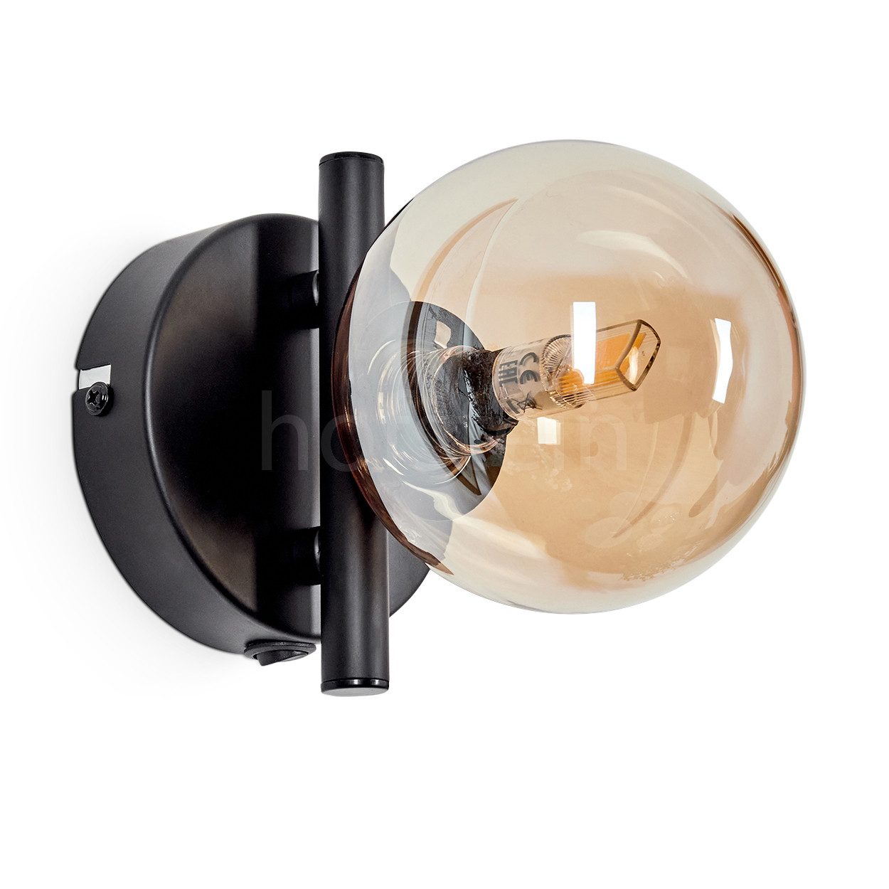 hofstein Wandleuchte Wandlampe aus Metall/Glas in günstig online kaufen