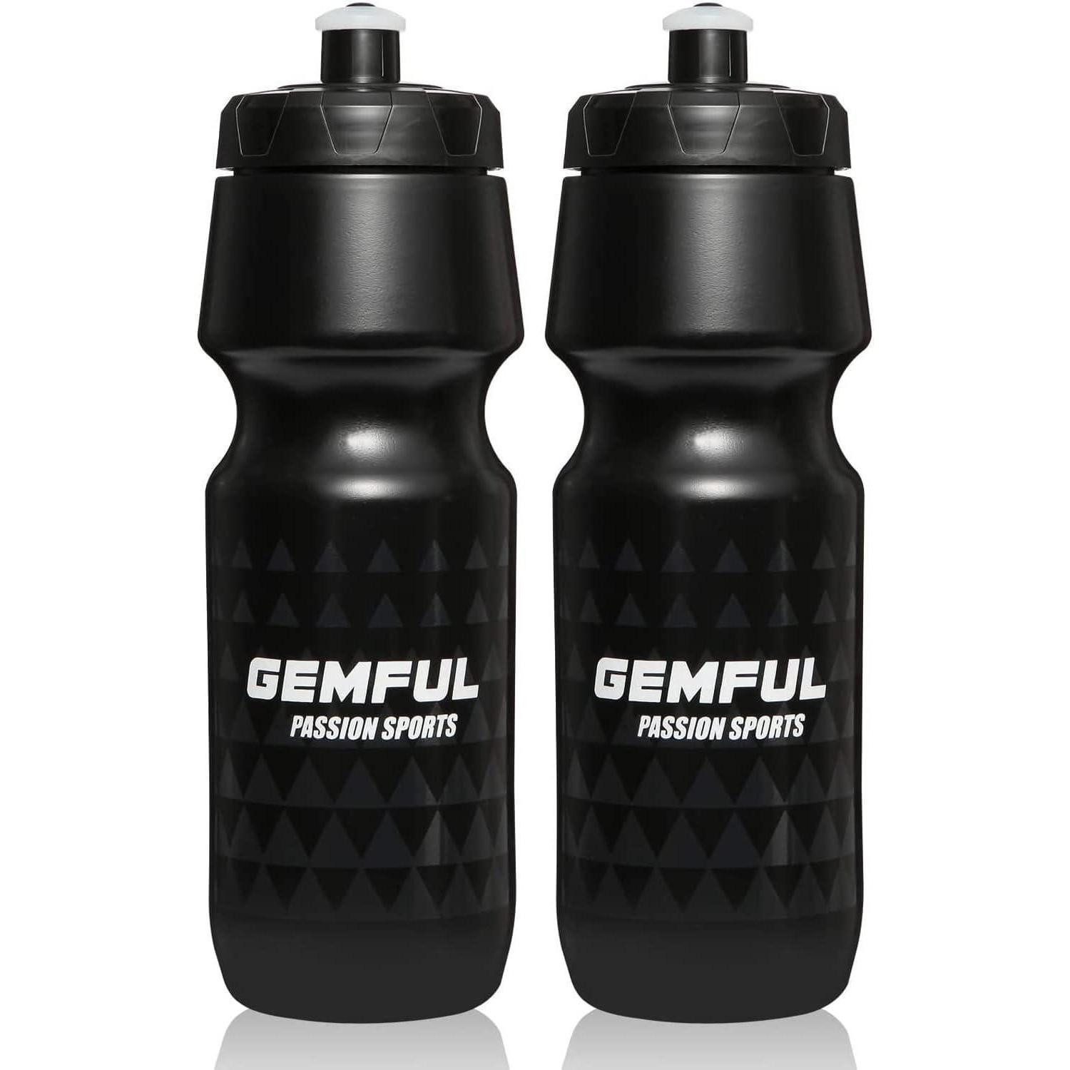 LuxusKollektion Trinkflasche Trinkflasche 750ml BPAfrei Sport Fahrrad Fitness Laufen Gym Schwarz