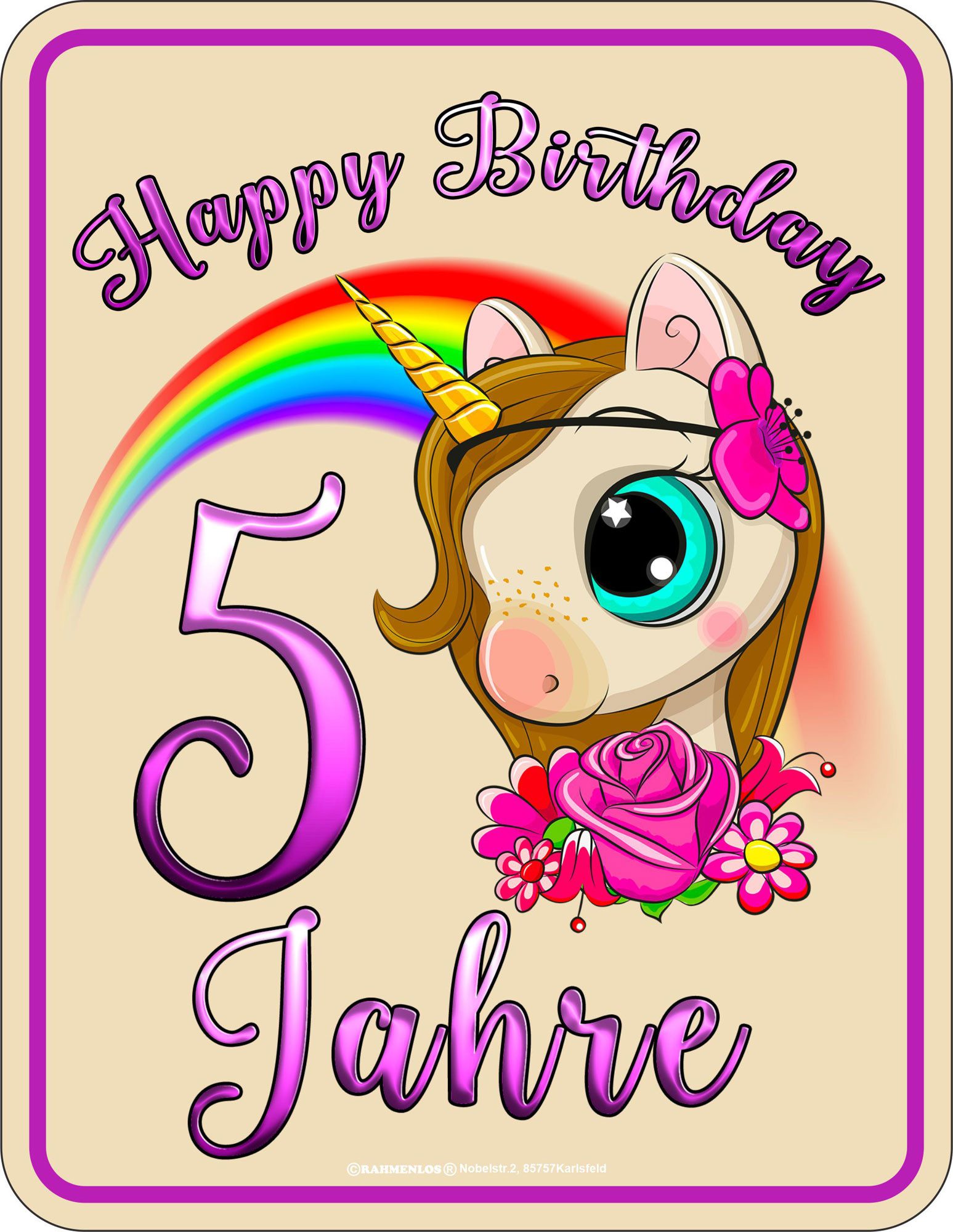Kunstdruck Geburtstag - Fun-Schilder - Happy Birthday 5