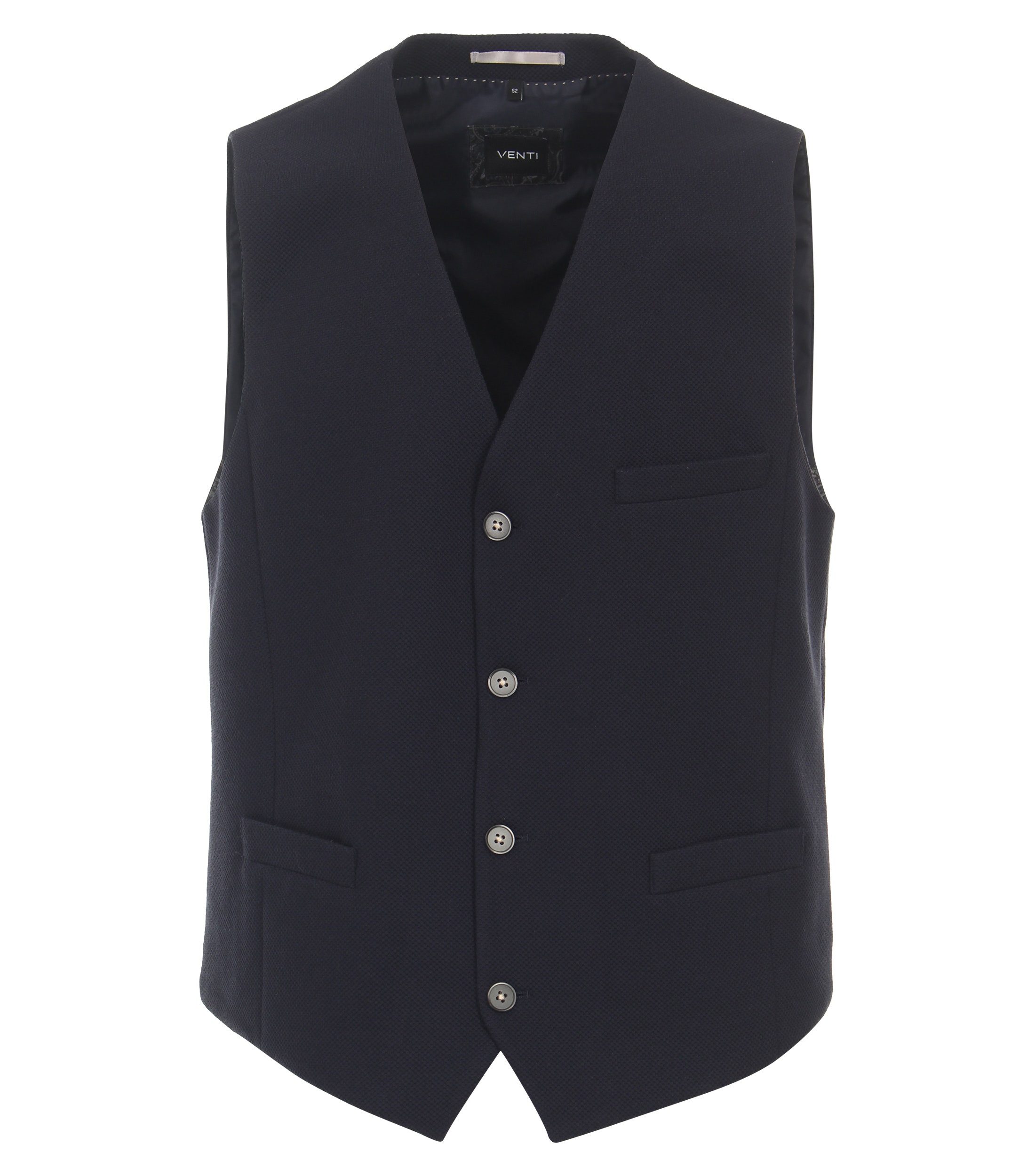 VENTI Anzugweste VENTI Herren Anzugweste V-Ausschnitt Regular-Fit Blau