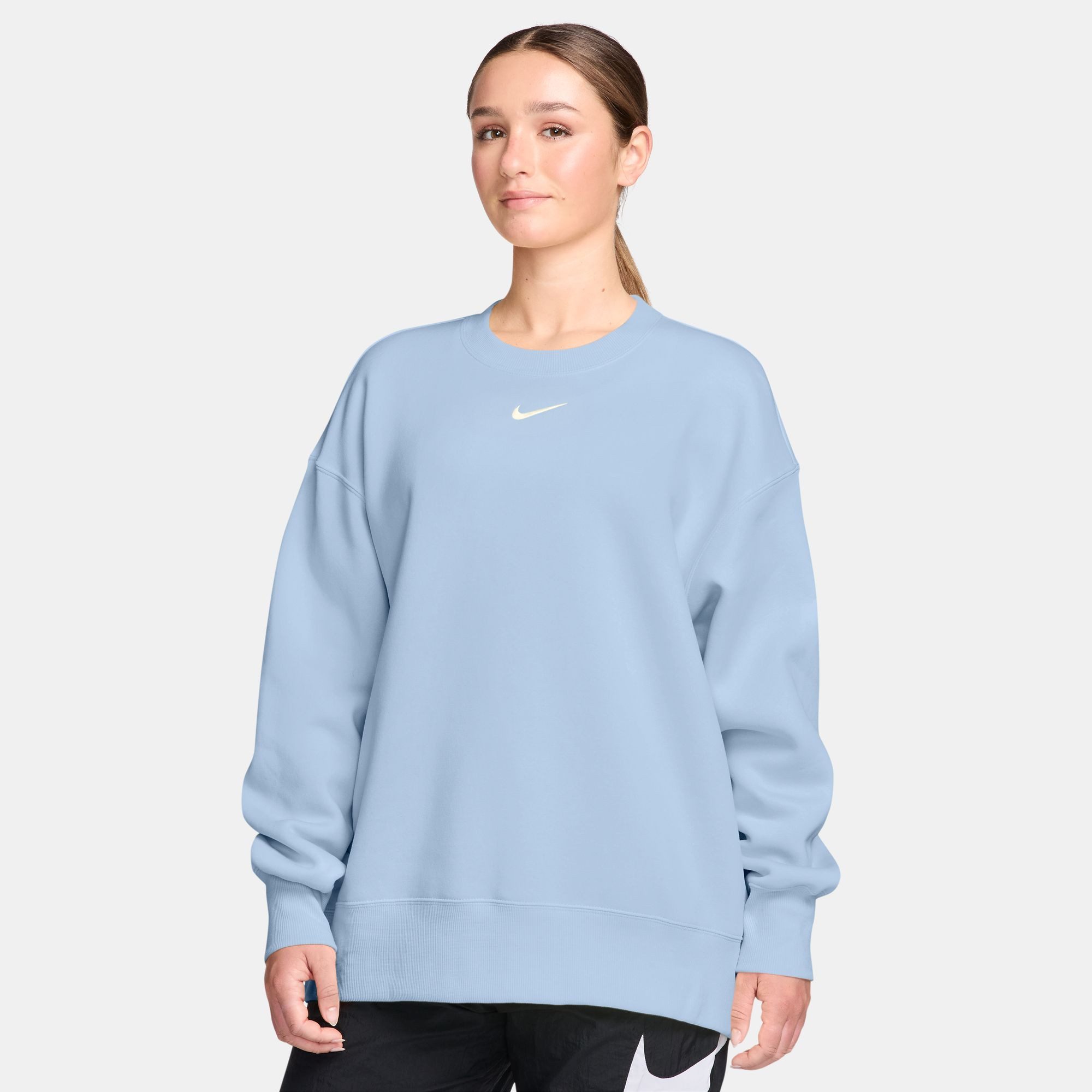 Nike Sportswear T-Shirt W NSW PHNX FLC OS LONG CREW Oversize Passform, für Erwachsene, sportlicher Stil