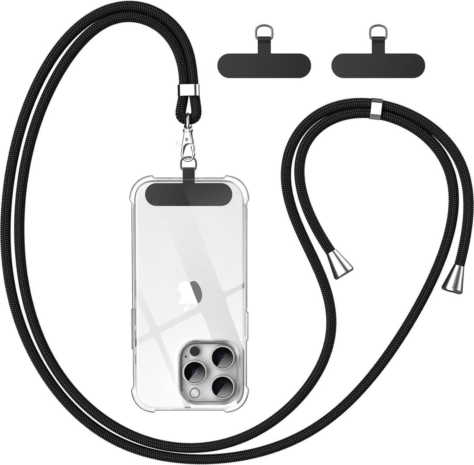 LuxusKollektion Handykette Handykette Universal Schwarz für alle Smartphones, 2 Stück