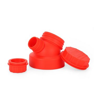 JN JuNiki´s Thermoflasche Der geniale Double Neck® Deckel - in Deutschland entwickelt & international zum Patent angemeldet, 3er-Set: Für Weithalstrinkflaschen aus Edelstahl & Borosilikatglas von JuNiki´s® (passend auch für Hydro Flask) in den Farben Grün, Gelb und Rot