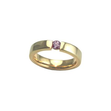 SKIELKA DESIGNSCHMUCK Goldring Gold Ring mit natürlichem Alexandrit 3,9 mm (Gelbgold 750) mit Farbwe, hochwertige Goldschmiedearbeit aus Deutschland