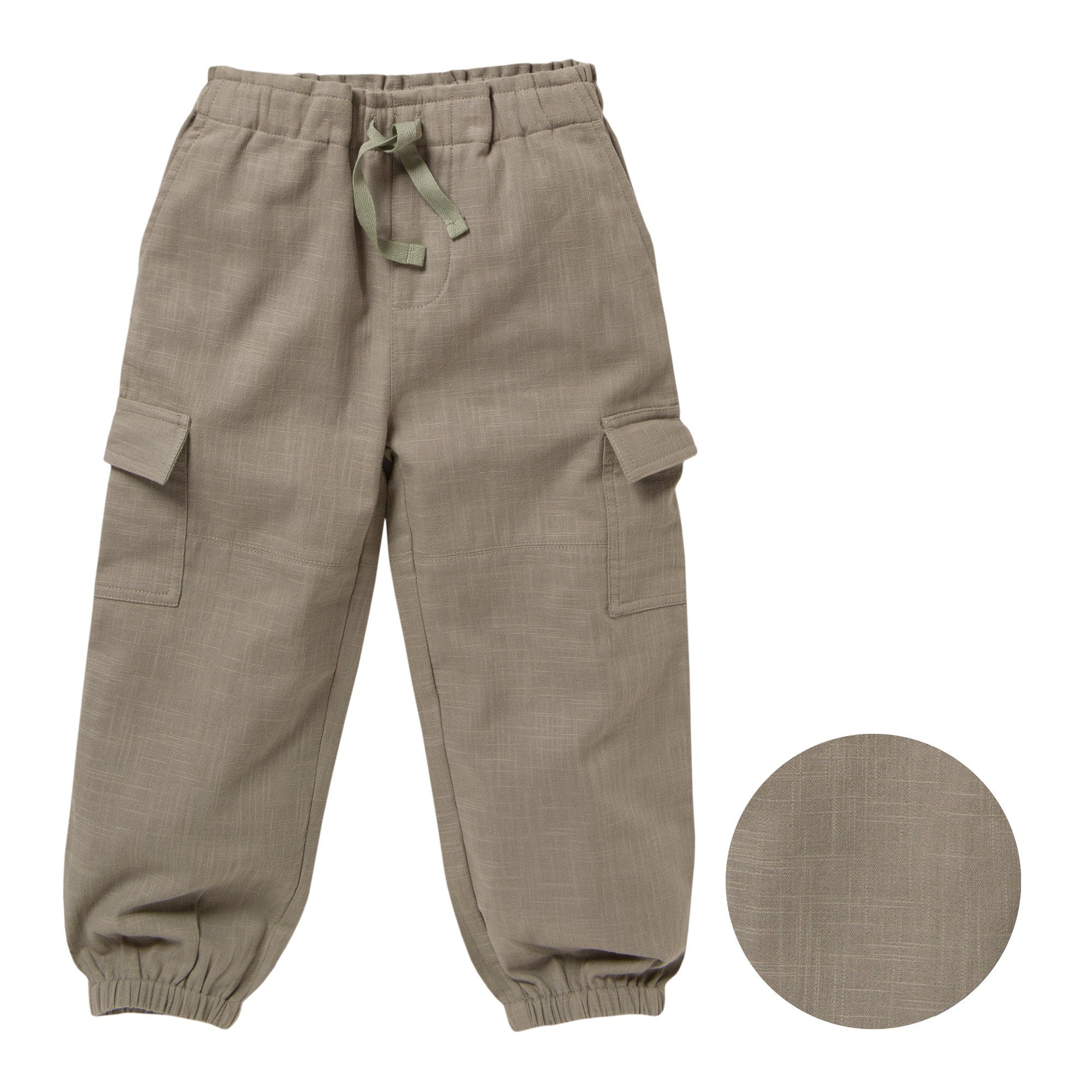 People Wear Organic Cargohose aus Musselin mit aufgesetzten Klappentaschen, aus Bio Baumwolle