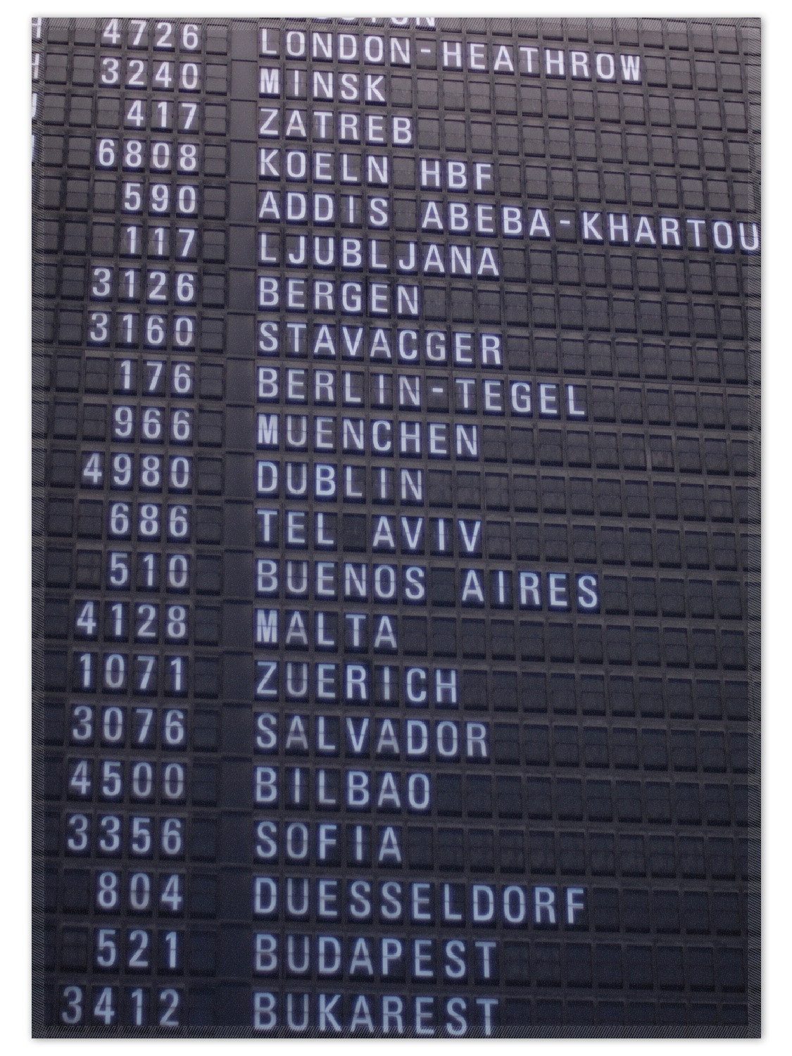 Wallario Teppich Flughafen Abflugtafel, rechteckig, rutschfest