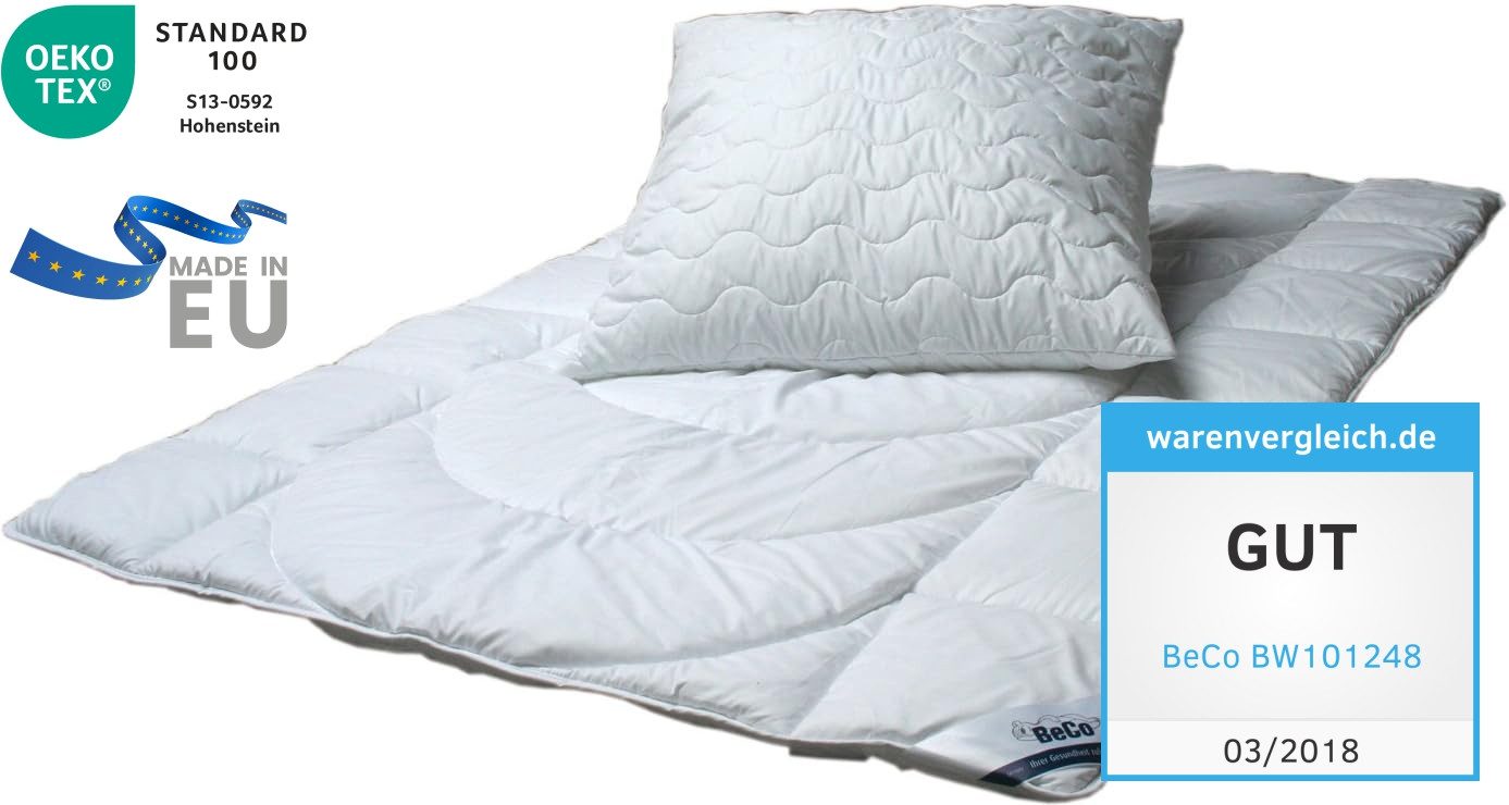Beco Microfaserbettdecke + Kopfkissen Kuschelweich Bettwaren Set Ganzjahres günstig online kaufen