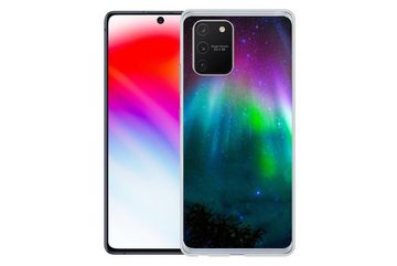 MuchoWow Handyhülle Nordlichter - Sternenhimmel - Farben, Phone Case, Handyhülle Samsung Galaxy S10 Lite, Silikon, Schutzhülle