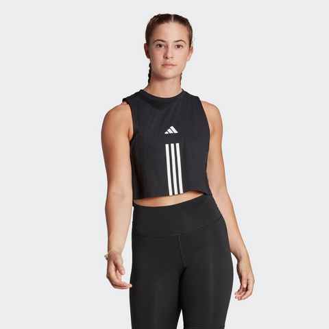 adidas Performance Tanktop TRAIN ESSENTIALS TRAIN COTTON 3-STREIFEN CROP