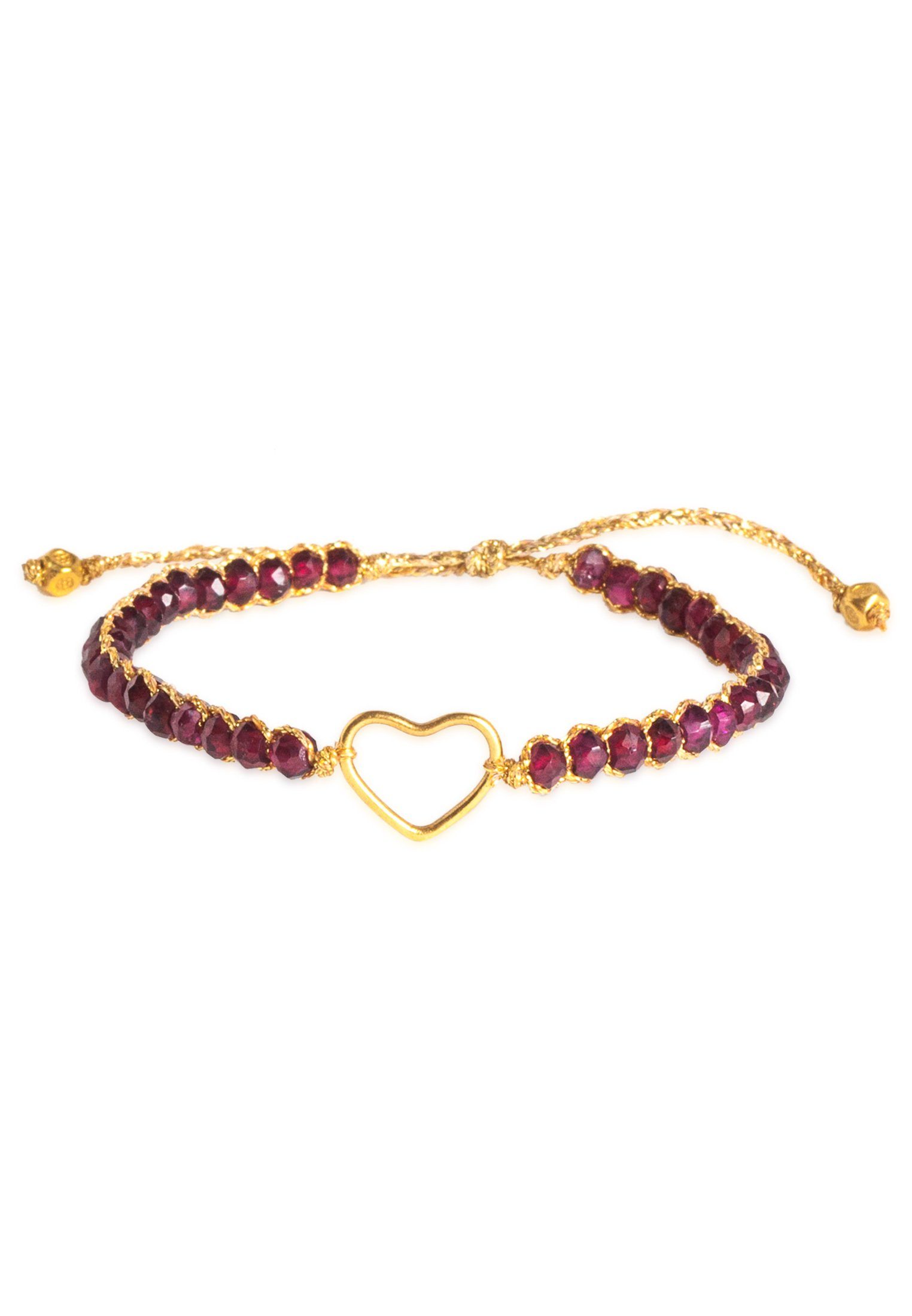 SAMAPURA Armband Rubin-Herz-Armband, Gold Faden günstig online kaufen