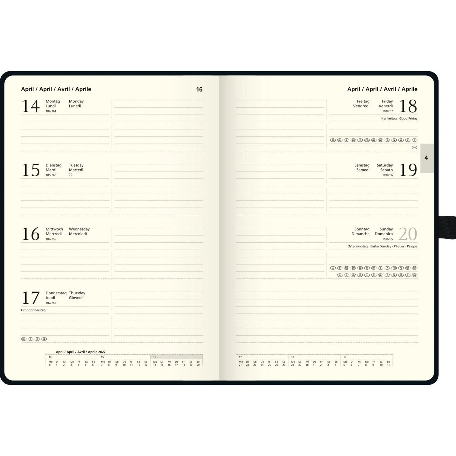 Baier & Schneider Taschenkalender BRUNNEN 1079166267 Buchkalender Kompagnon Mod. 791 66 2027 A5,...