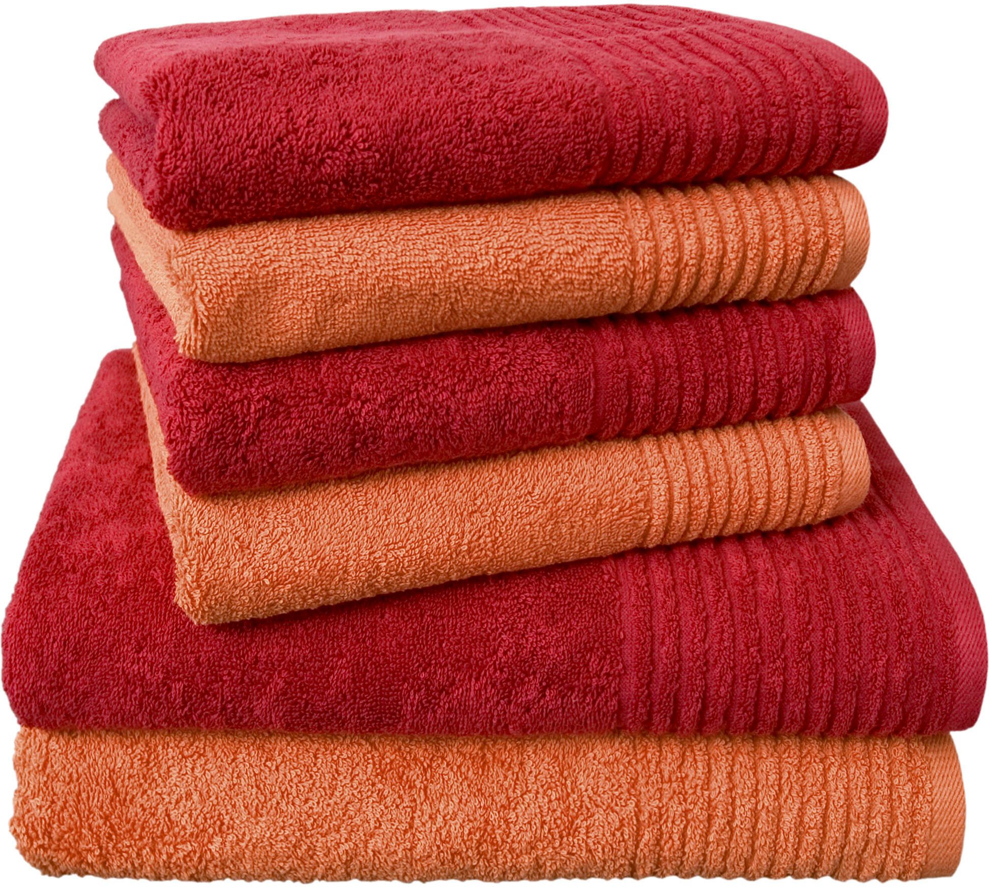 Dyckhoff Handtuch Set Brillant, Walkfrottee (Set, 6-St), mit Streifenbordür günstig online kaufen