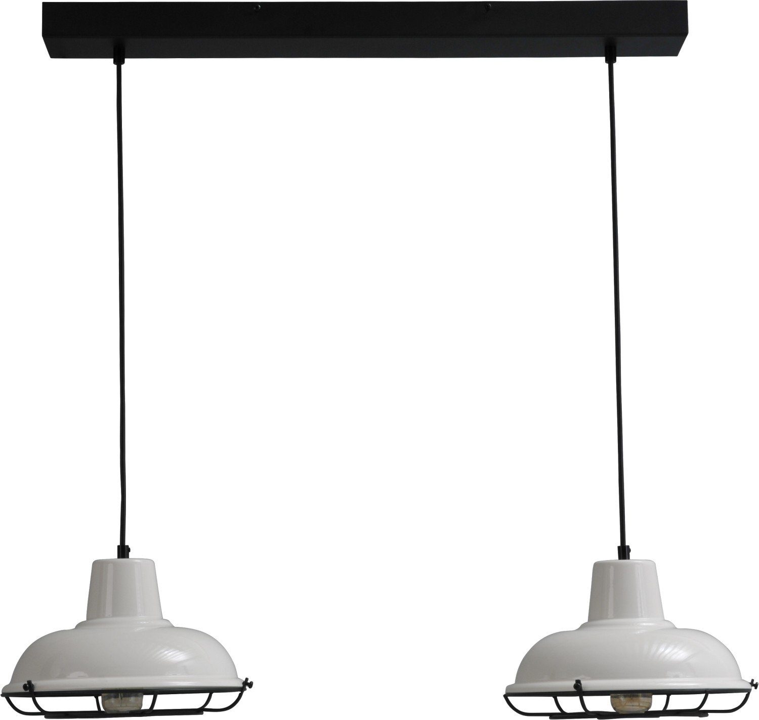 Licht-Erlebnisse Pendelleuchte DI PANNA, ohne Leuchtmittel, Hängeleuchte Küche Esstisch Weiß Schwarz E27 Metall Industrie Design | Pendelleuchten