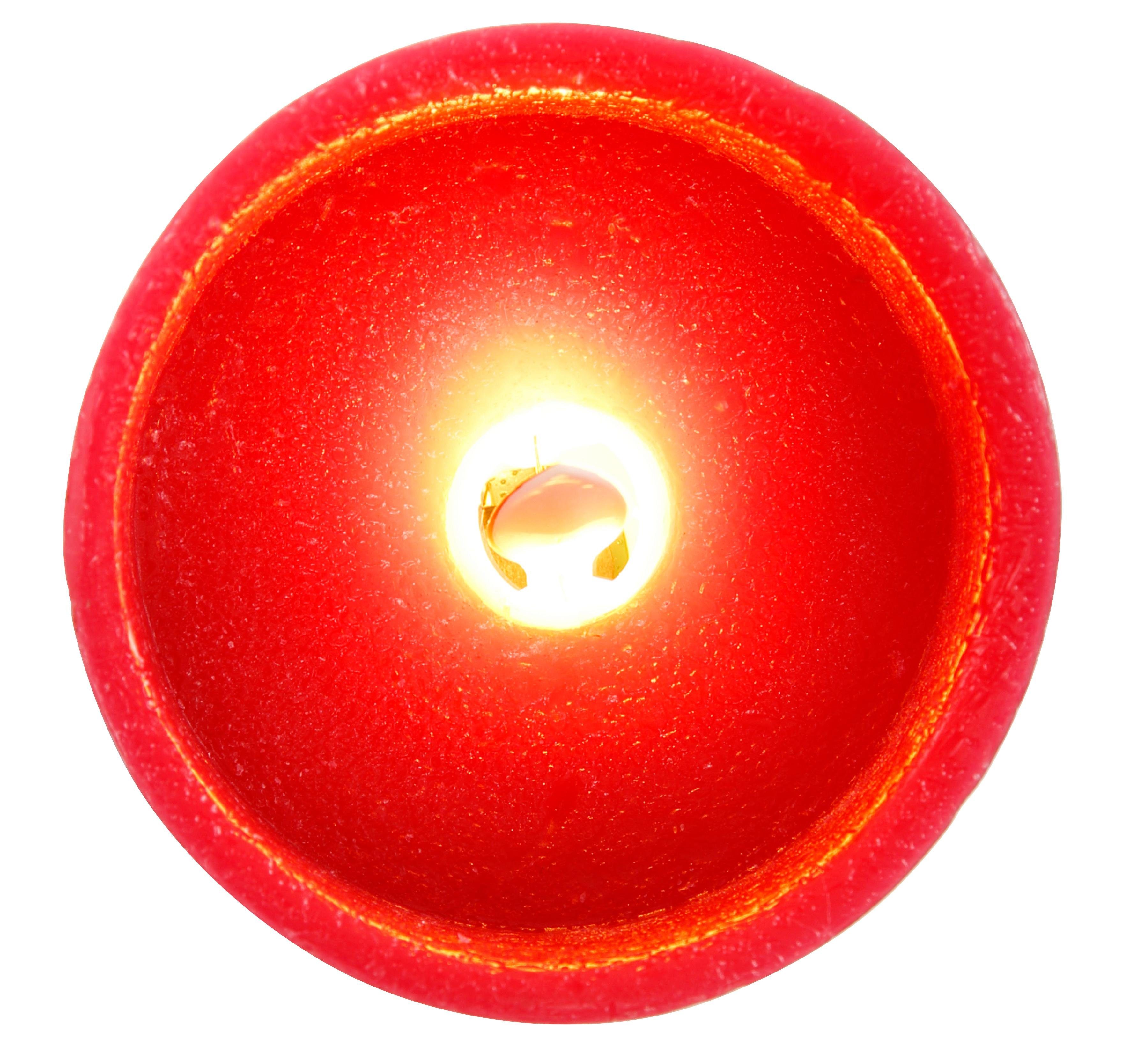 LED-Kerze beweglicher Echtwachs, Star-Max rot 3-tlg), mit Flamme (Set, Weihnachtsdeko aus