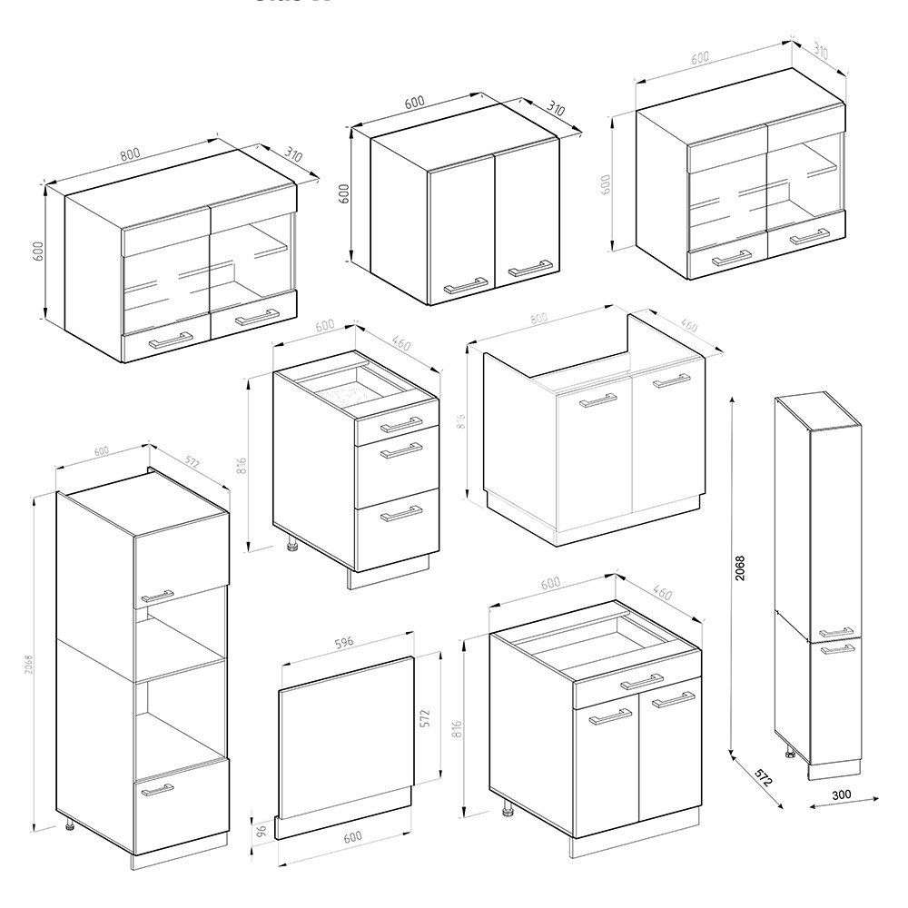 Vicco Küchenzeile R-Line Weiß/Anthrazit, 350 J-Shape, günstig online kaufen
