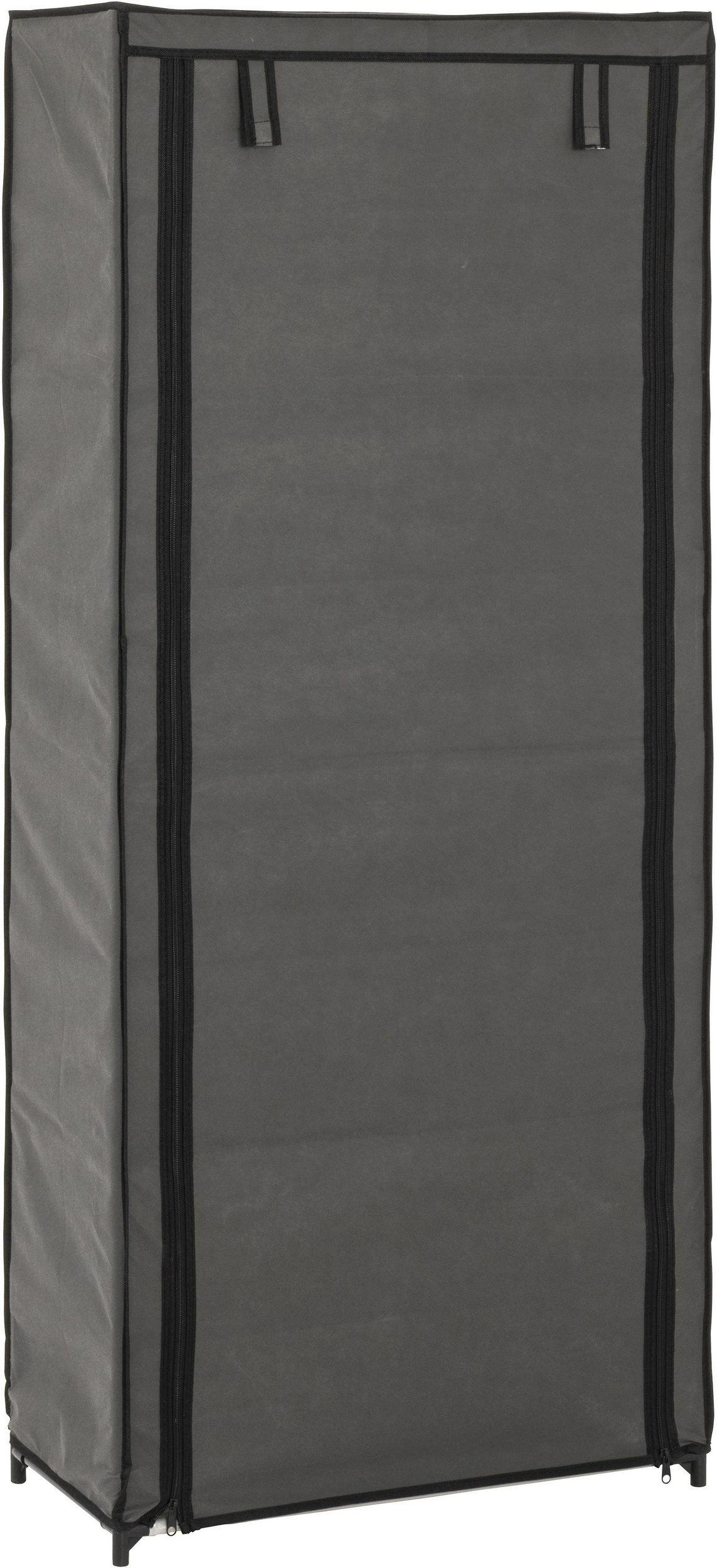 HAKU Kleiderschrank HAKU Möbel Stoffschrank - grau-schwarz - H. 142cm x B. 60cm
