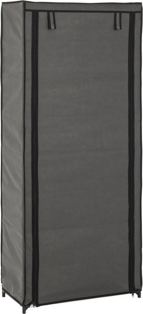 HAKU Kleiderschrank HAKU Möbel Stoffschrank – grau-schwarz – H. 142cm x B. 60cm