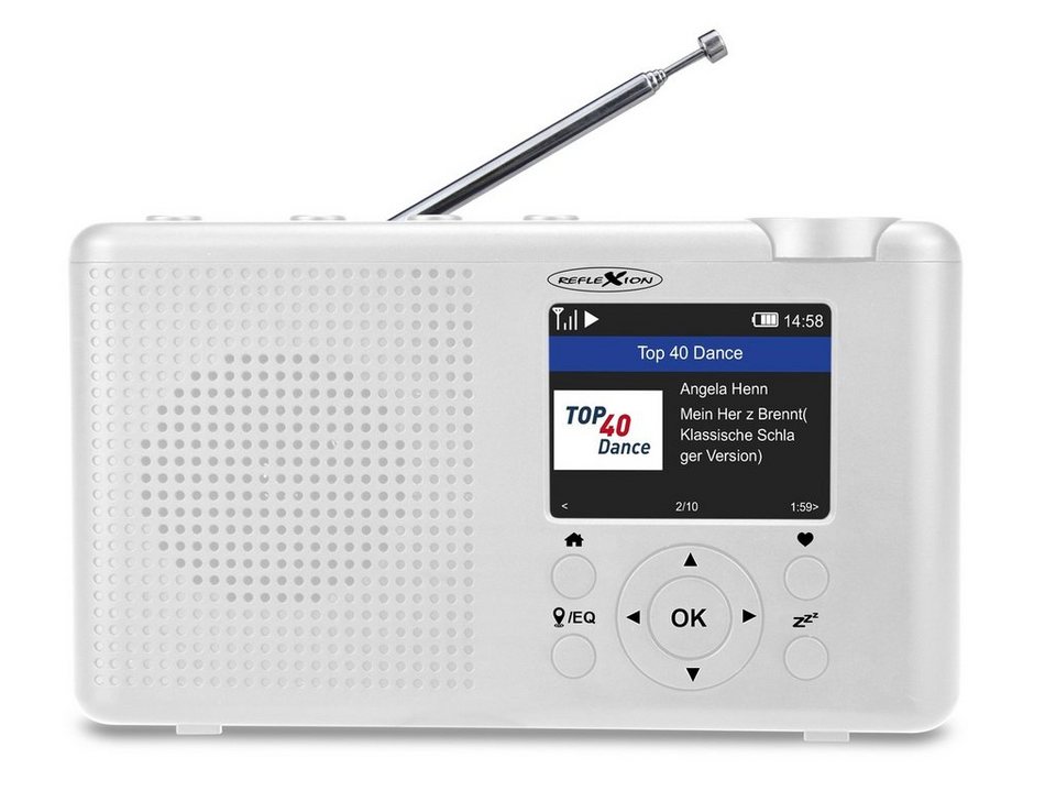 Reflexion Tragbares Internet- und DAB-Radio mit Akku Radio  (wiederaufladbar), Lieferumfang: Digitalradio, Netzteil, Bedienungsanleitung