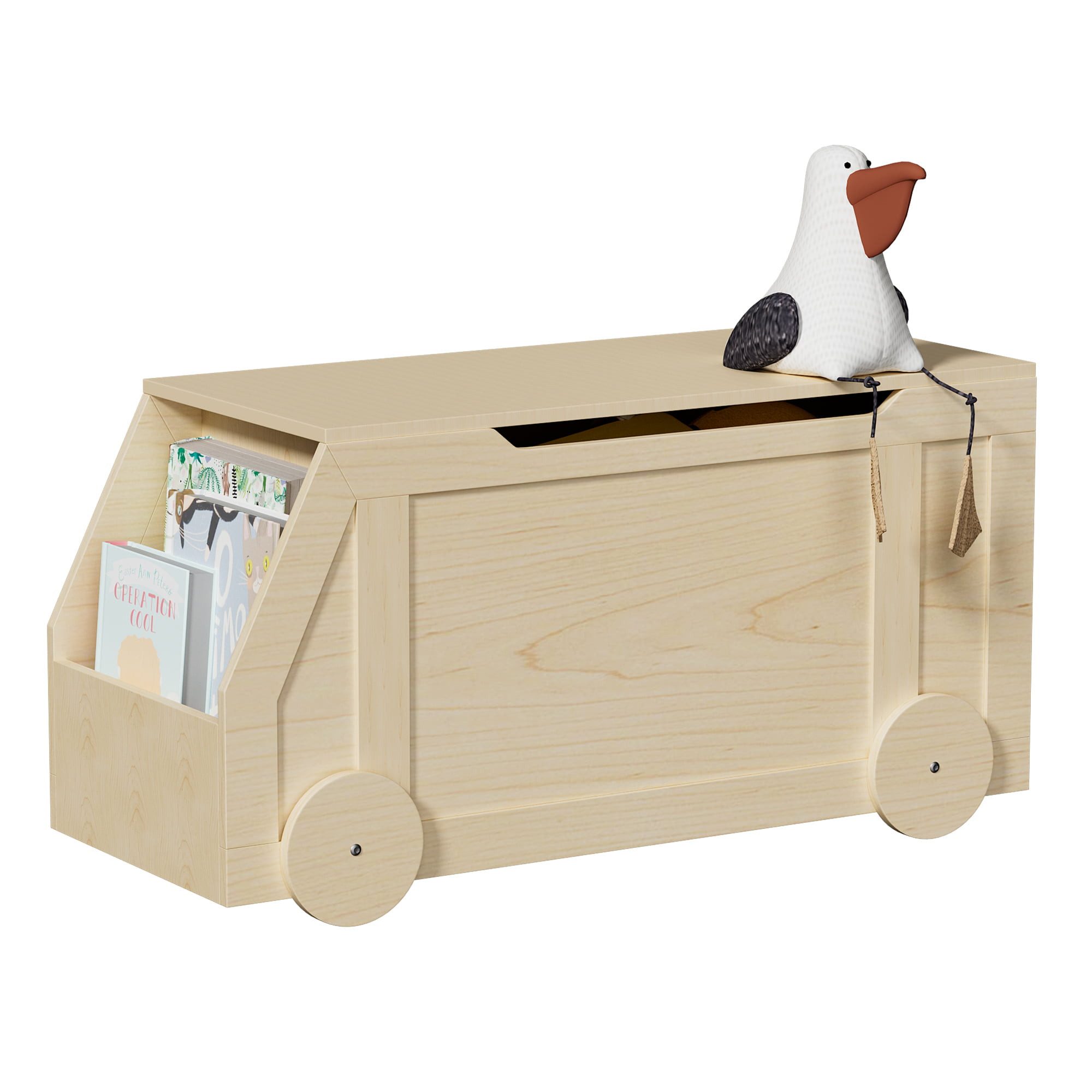 radelldar Spielzeugtruhe Spielzeugkiste Aufbewahrungsbox, mit Deckel & Rollen