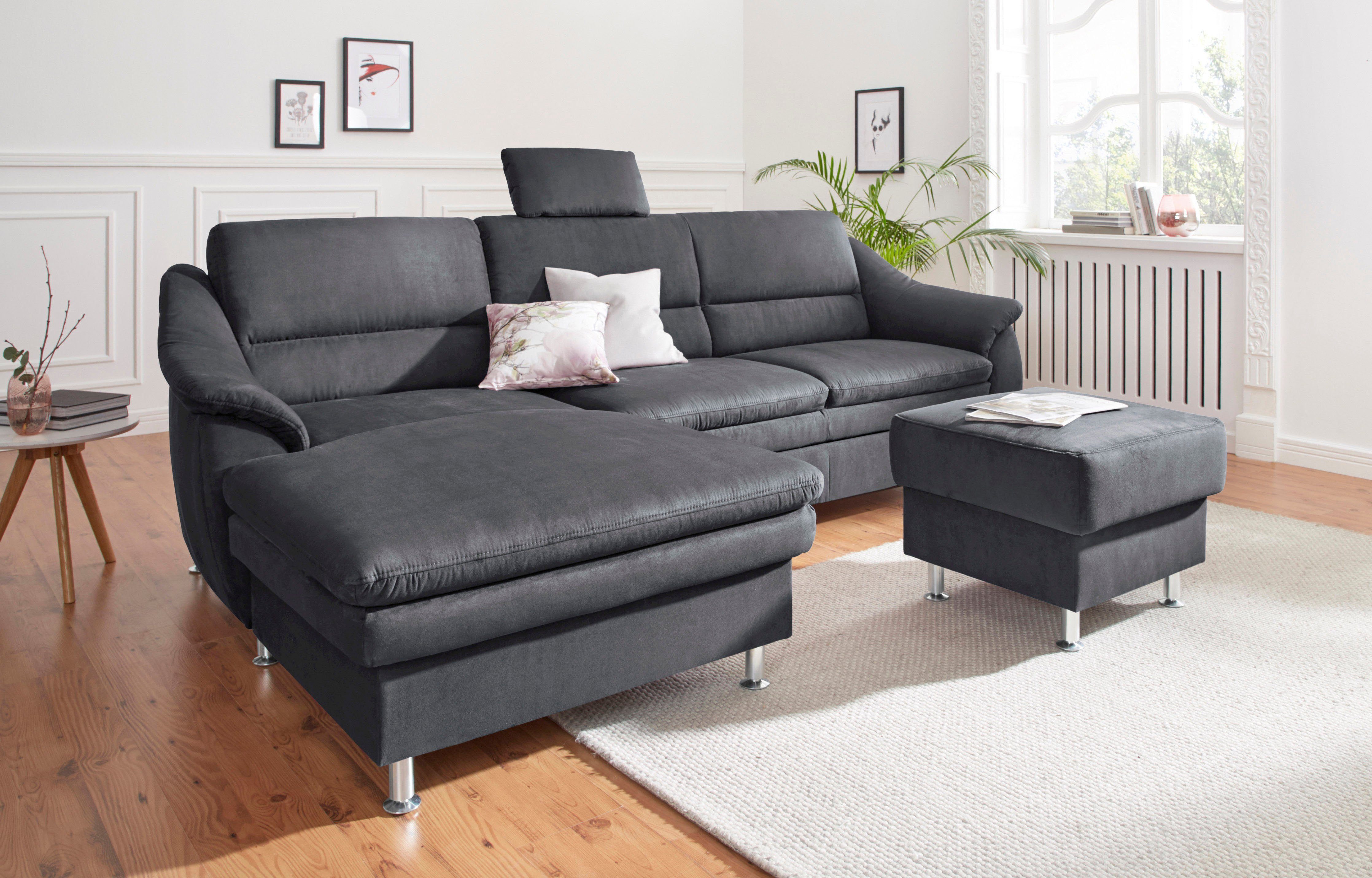 sit&more Ecksofa Cardoso L-Form, mit Federkern, wahlweise mit Bettfunktion