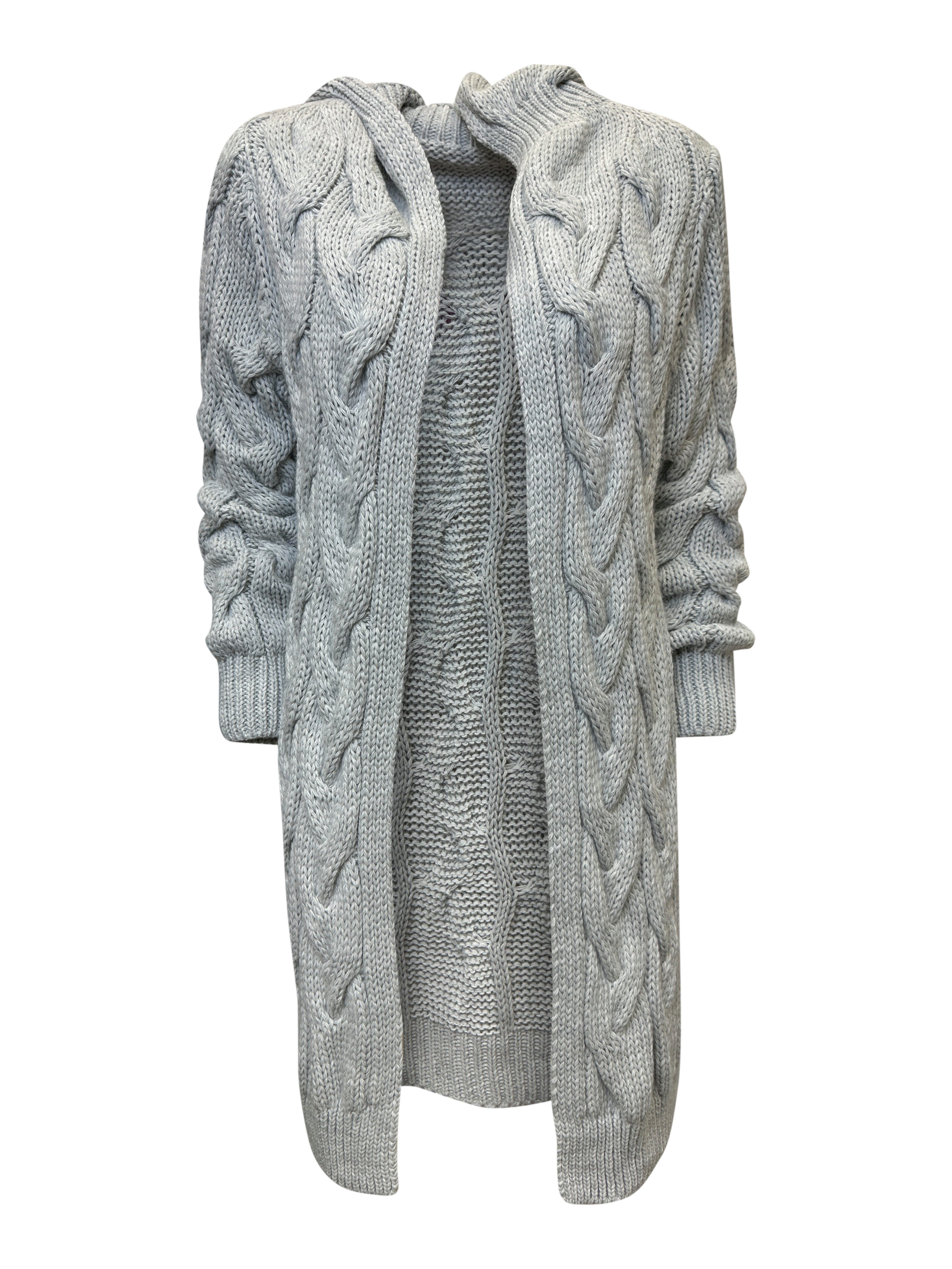 Worldclassca Kapuzenstrickjacke Worldclassca lange Strickjacke Zopfmuster günstig online kaufen