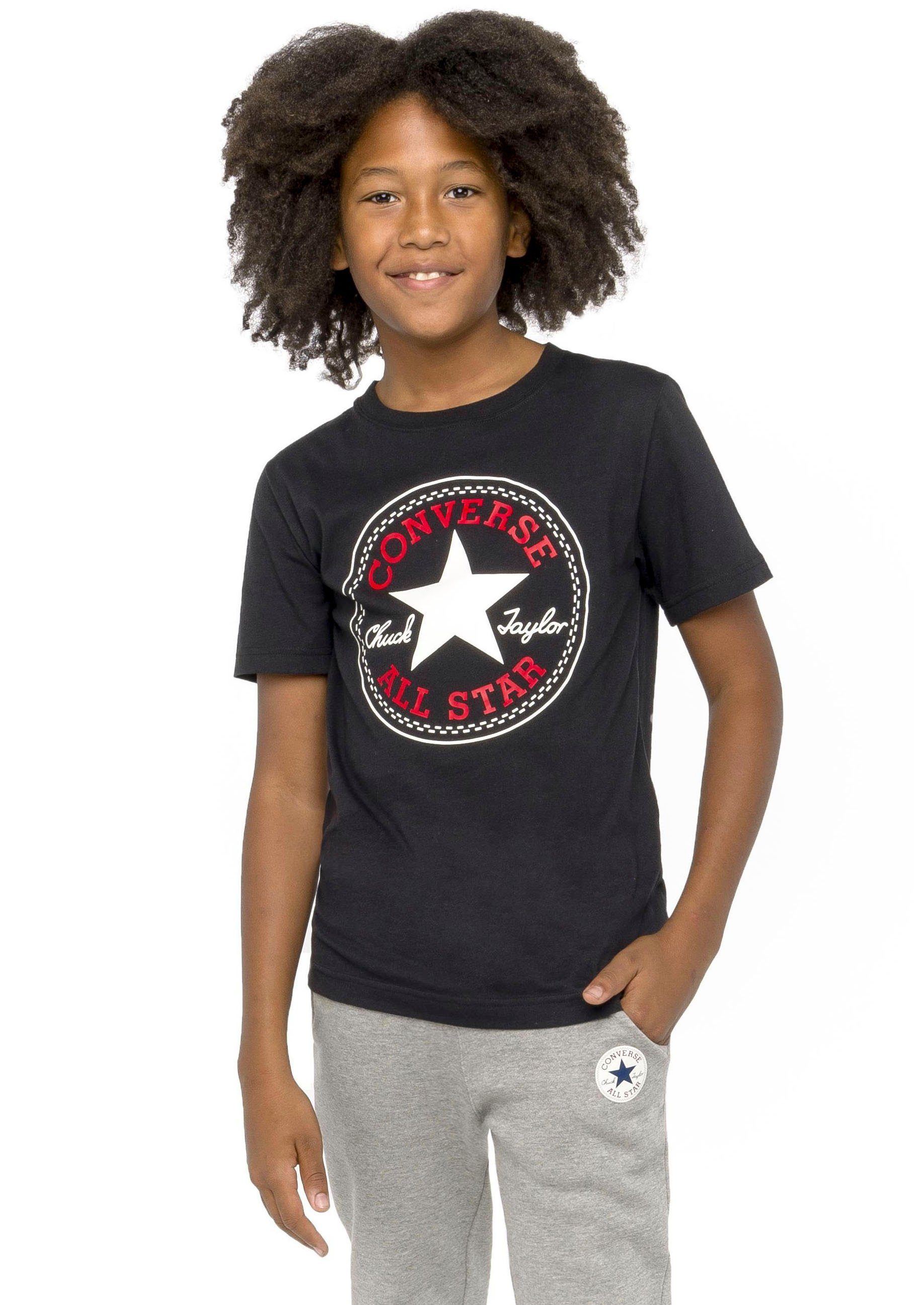 Converse Kurzarmshirt für Kinder mit Rundhalsausschnitt, aus weichem Jersey-Stoff