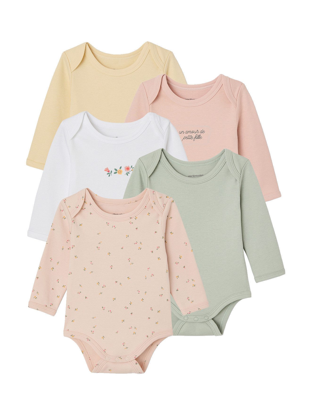Body Baby Langarm-Bodys mit Blumenmuster, Bio-Baumwolle