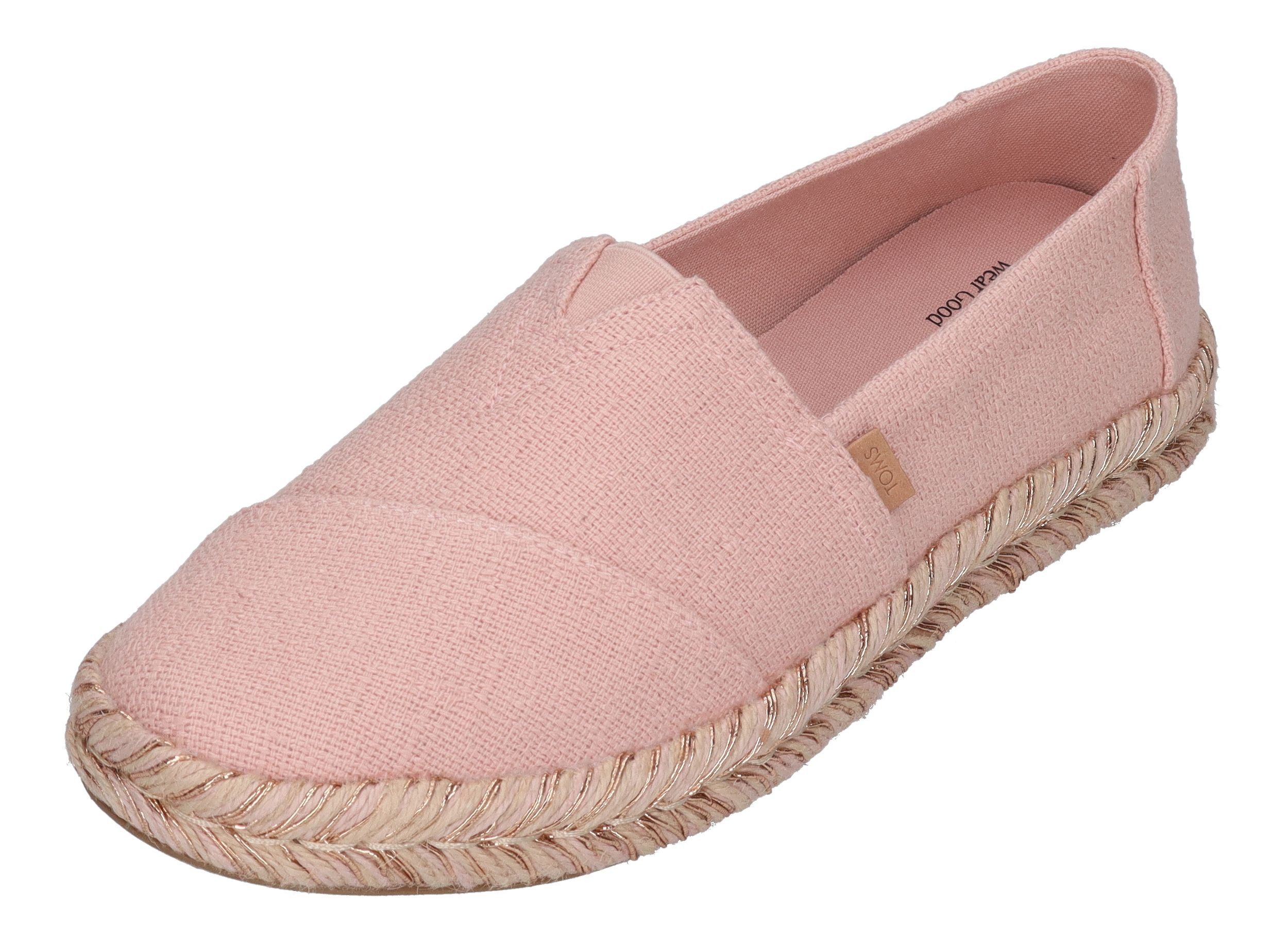 TOMS ALPARGATA ROPE 2.0 Espadrille Pale Rose Two Tone Slub