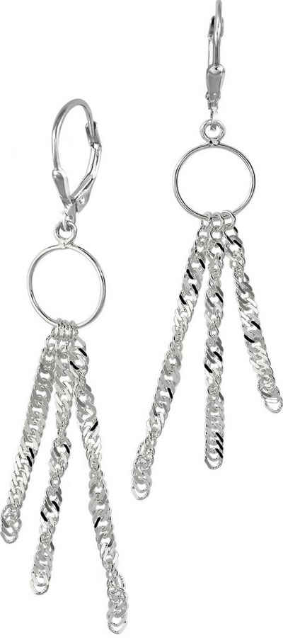 SilberDream Paar Ohrhänger SilberDream Ohrringe Damen-Schmuck 925er (Ohrhänger), Damen Ohrhänger Ring aus 925 Sterling Silber, Farbe: silber