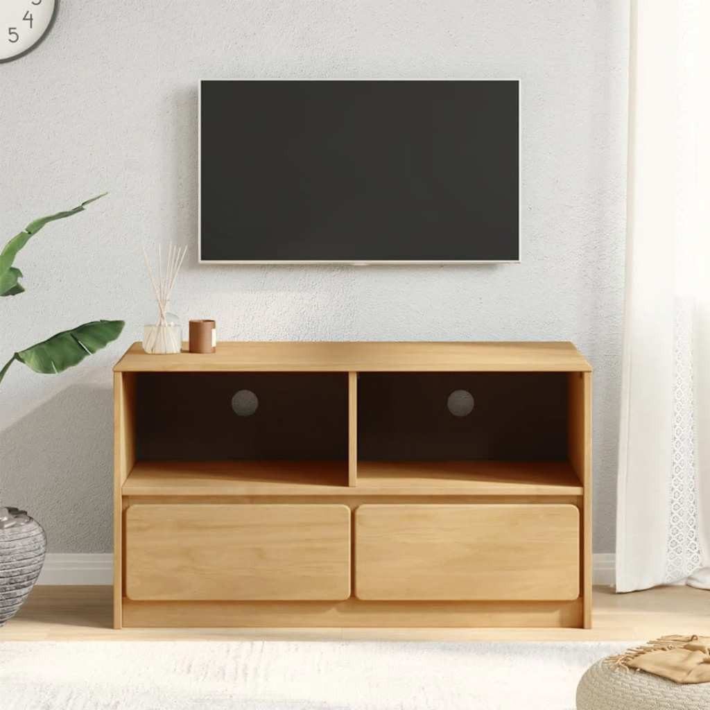 vidaXL TV-Schrank TV-Schrank SAUDA Eiche-Optik 99x43x55 cm Massivholz Kiefer (1-St)