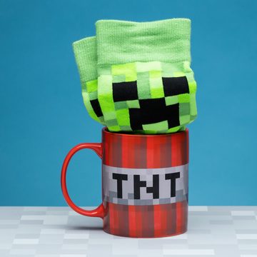 Paladone Tasse Minecraft TNT Kaffeebecher mit Creeper Socken