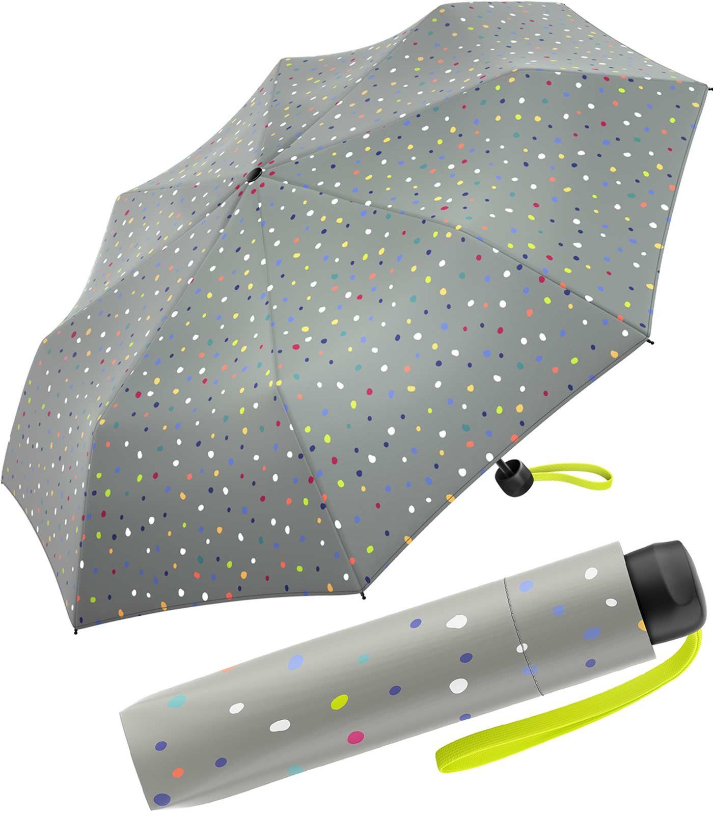 Taschenregenschirm Benetton Colors ein bunter grau of Konfettiregen Mini grey, Super Dots United -