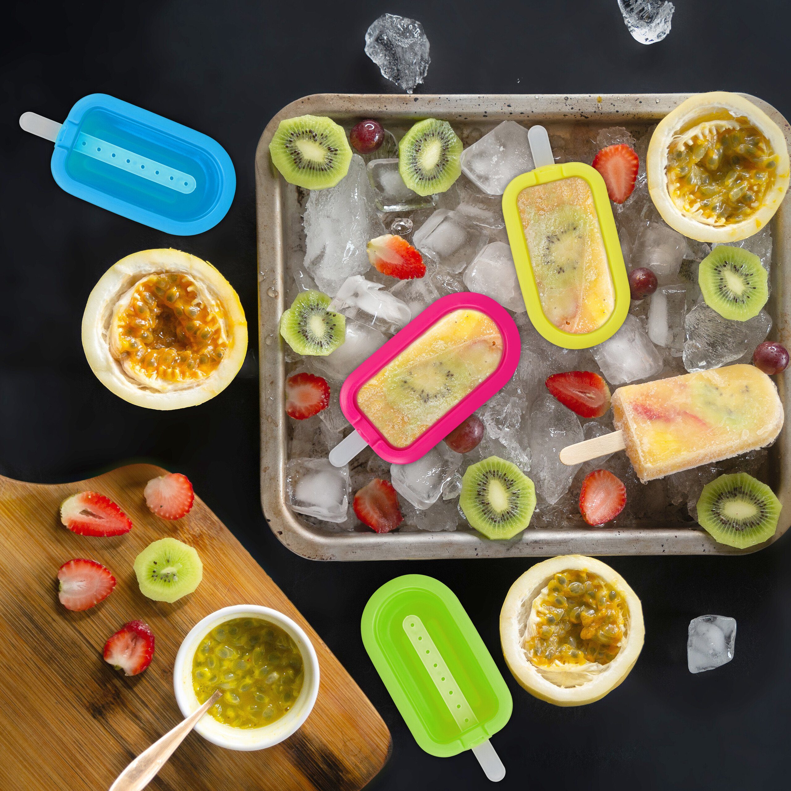 relaxdays Eisform Eisformen 8er Set Silikon