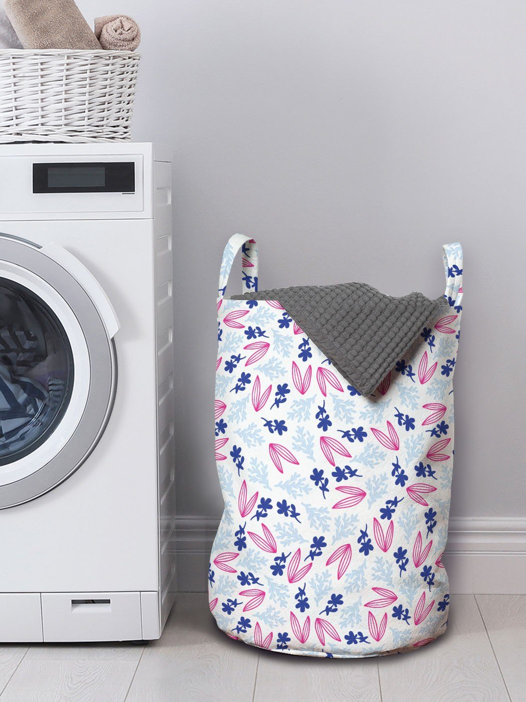 Petal Griffen Abakuhaus mit und Wäschesäckchen für Kordelzugverschluss Botanisch Wäschekorb Waschsalons, Creative-Blatt