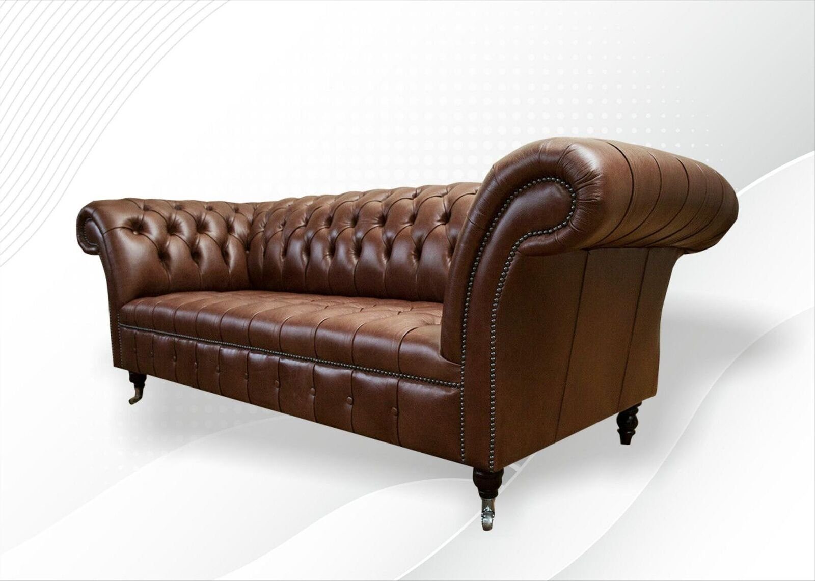 Chesterfield Leder JVmoebel Klassische 100% Sofort 3Sitzer Leder Polster Sofas 3-Sitzer