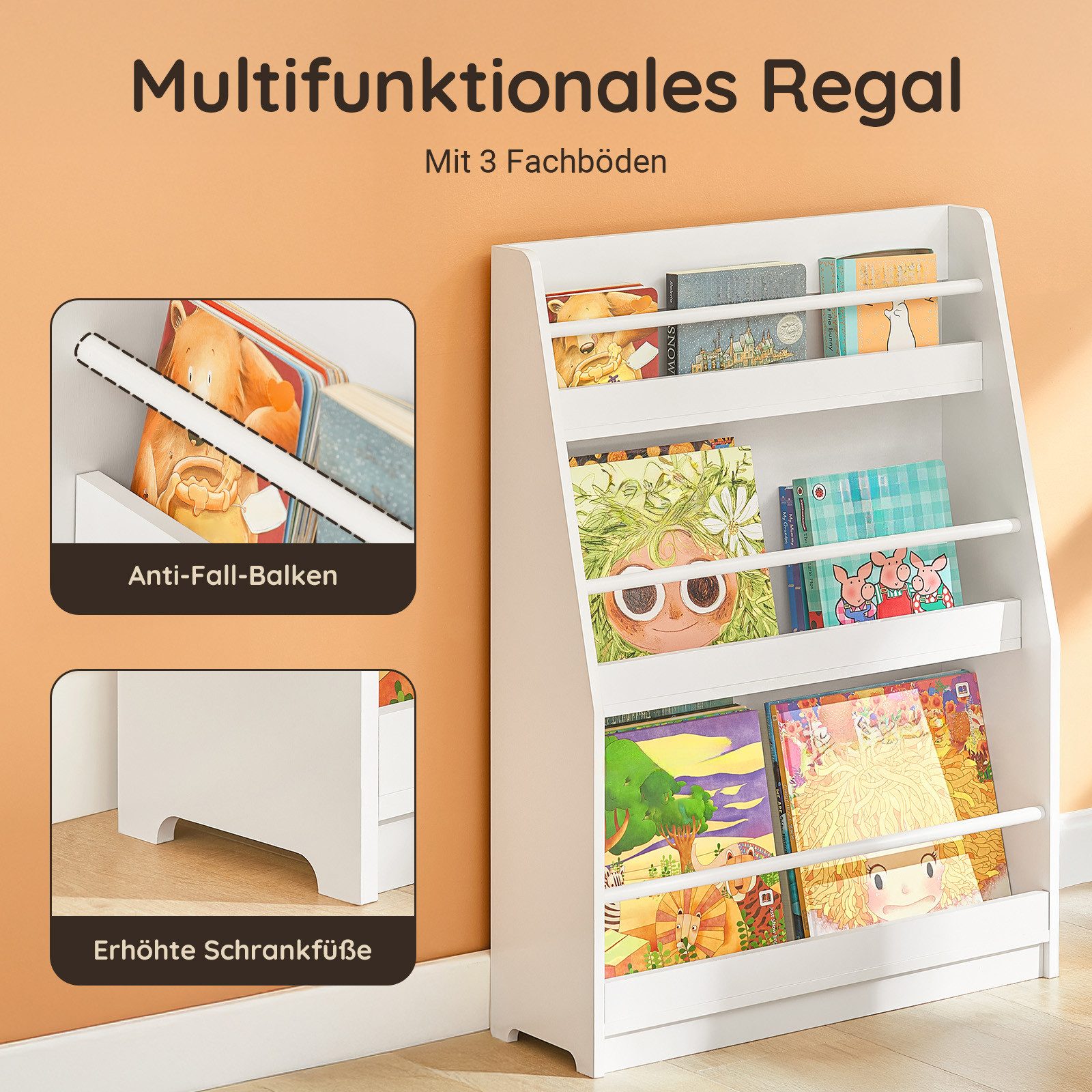 SoBuy Bücherregal KMB45, Spielzeugregal Spielzeug Aufbewahrung Kinderzimmer günstig online kaufen