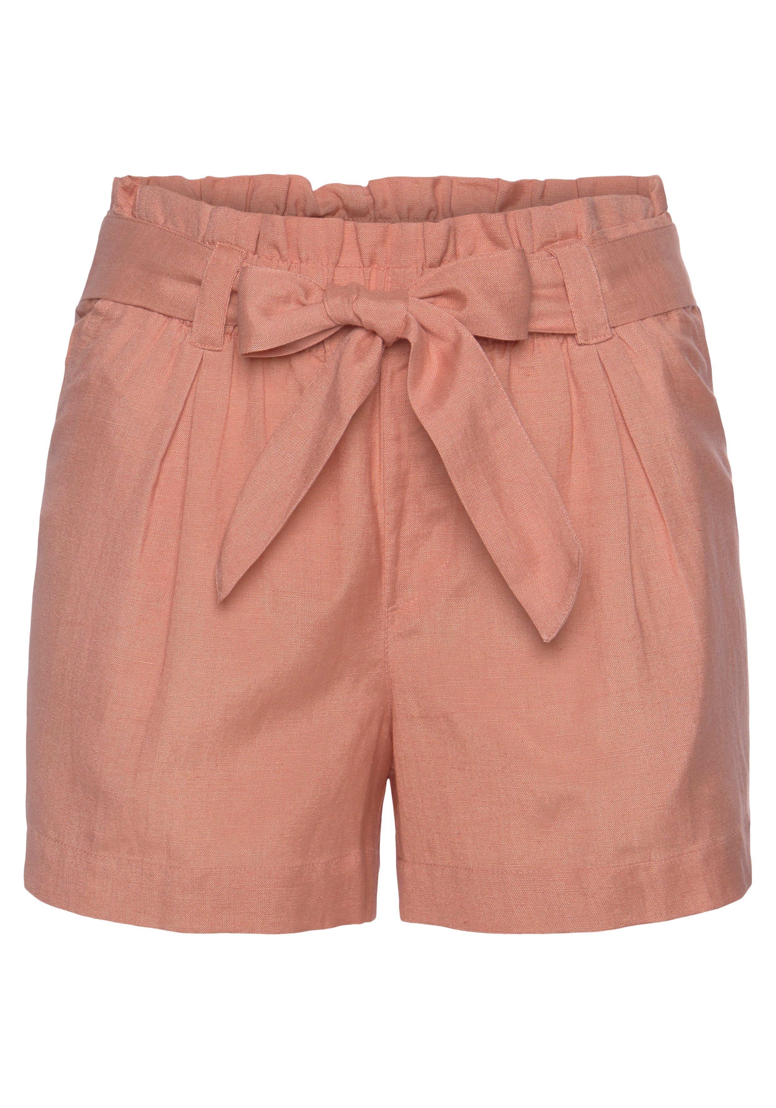 LASCANA Shorts (mit Bindegürtel) im Paperbag-Stil aus Leinenmix, kurze Hose günstig online kaufen