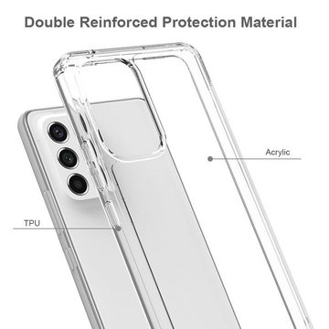 honju Smartphone-Hülle FIT Clear, [Samsung Galaxy A53 5G Hülle, Weicher TPU Rahmen & Rückseite aus Acrylglas, NFC kompatibel, Anti-Fingerabdruck Beschichtung, Vergilbungsbeständig] transparent