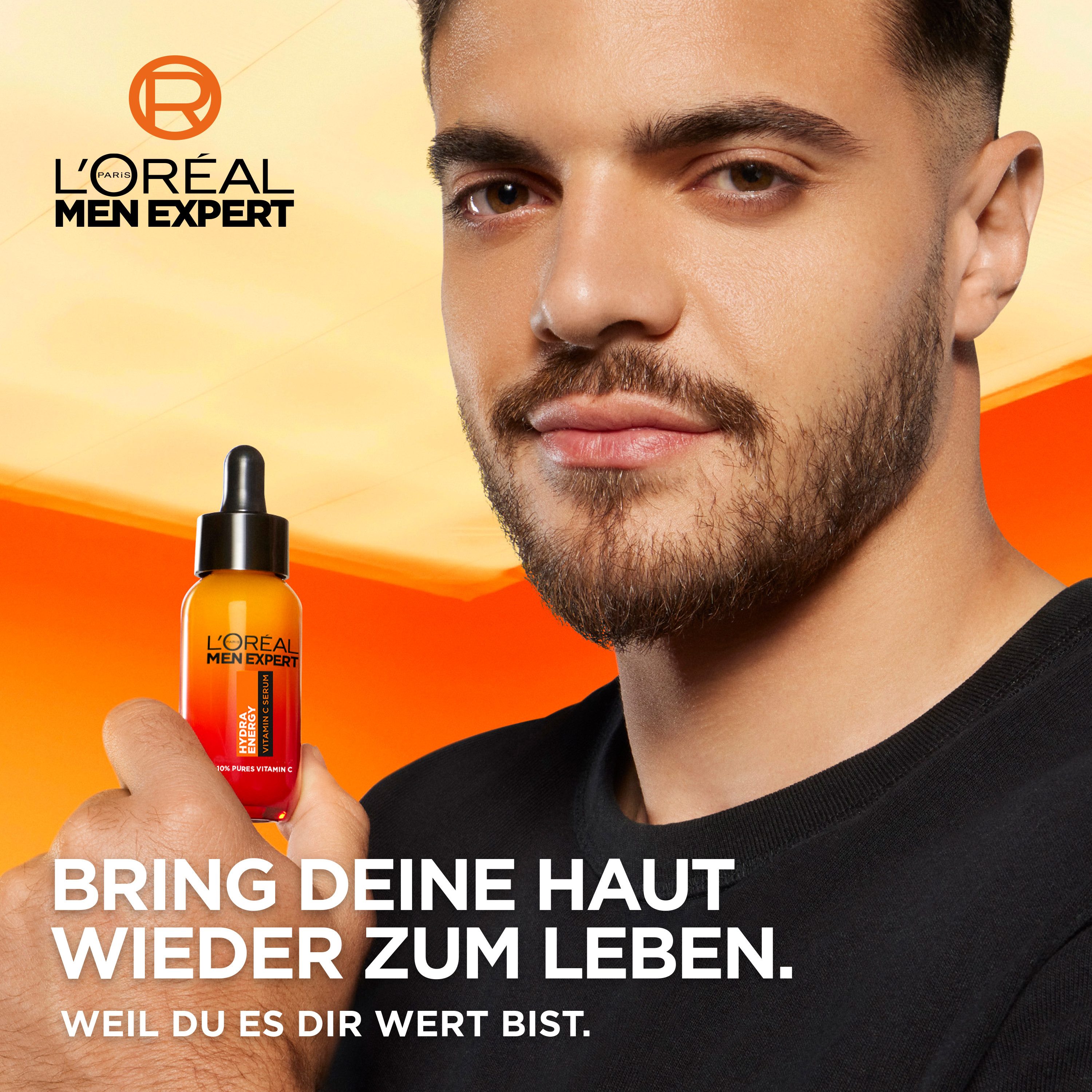 L'ORÉAL PARIS MEN EXPERT Gesichtsserum HYDRA ENERGY VITAMIN C SERUM, für eine strahlendere, glattere und erfrischte Haut